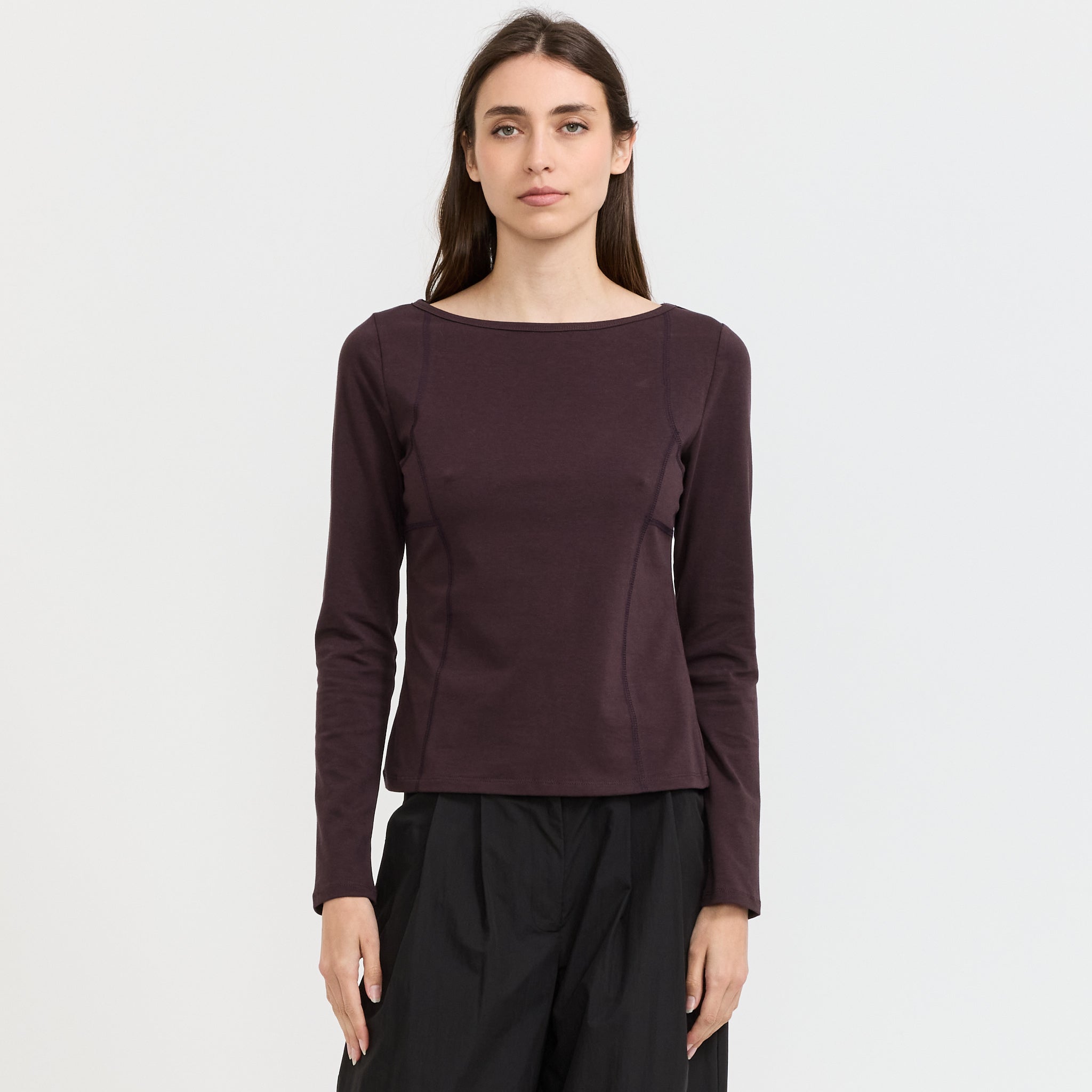 Parallel L/S T-Shirt Brown