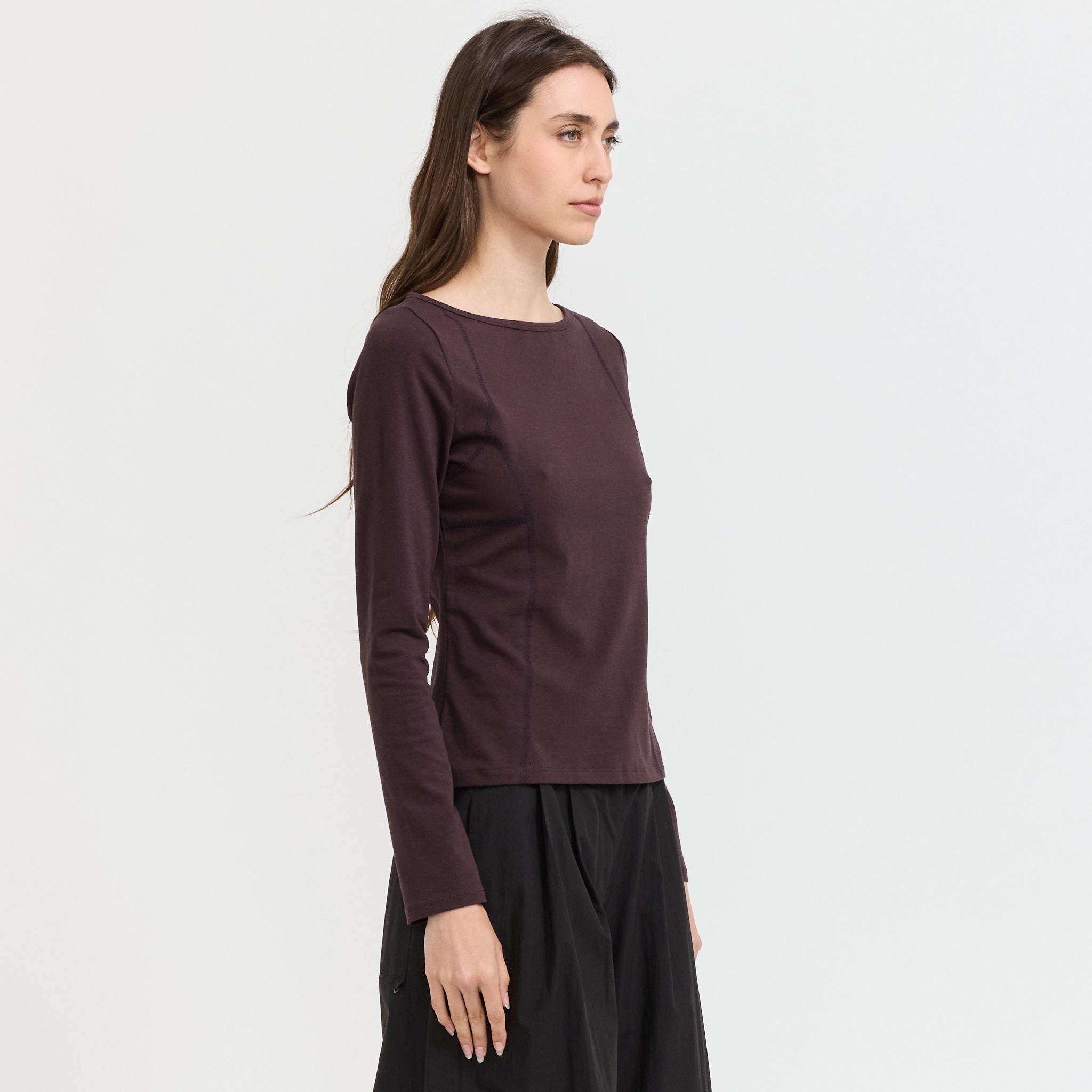 Parallel L/S T-Shirt Brown