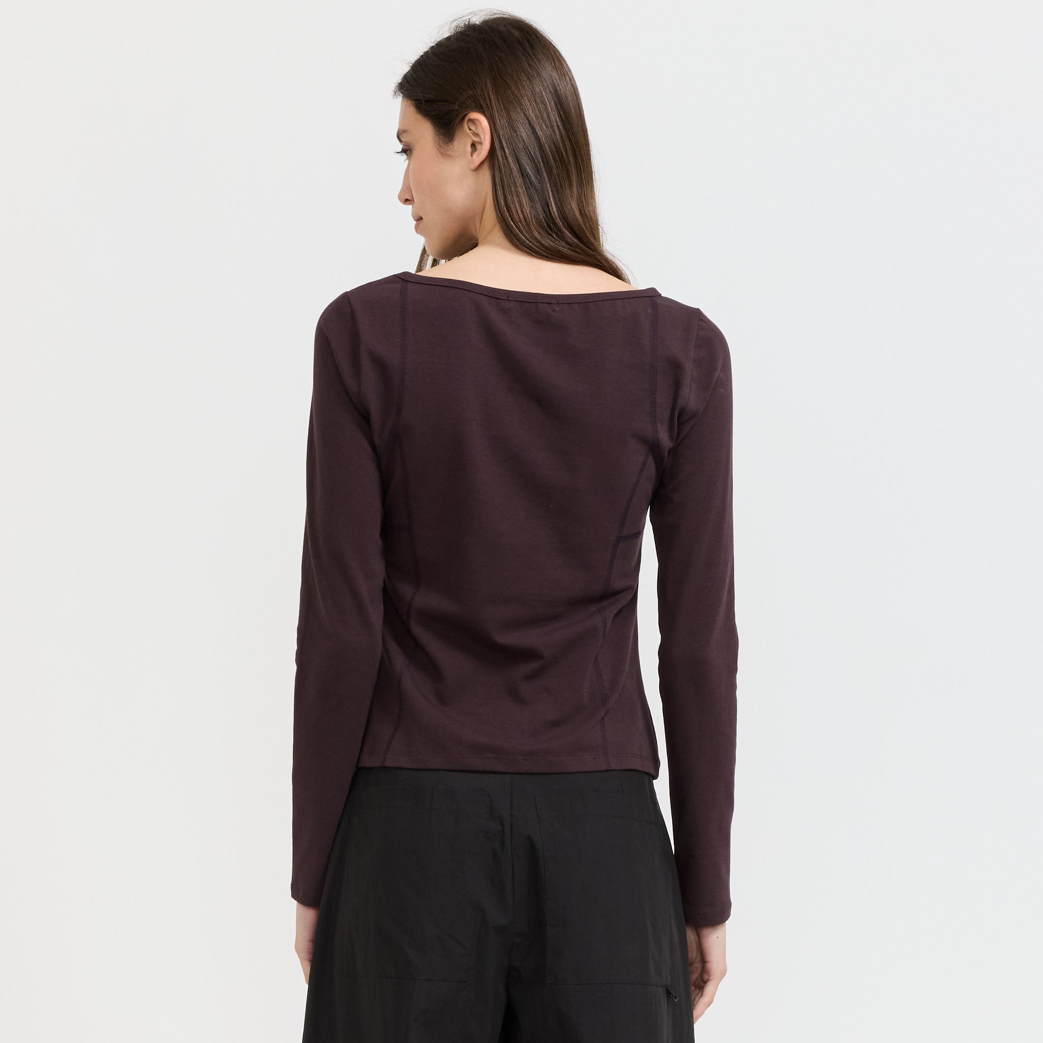 Parallel L/S T-Shirt Brown