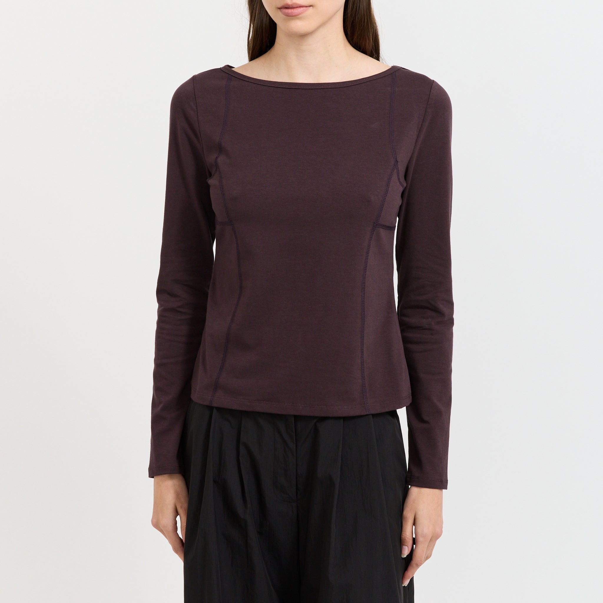 Parallel L/S T-Shirt Brown