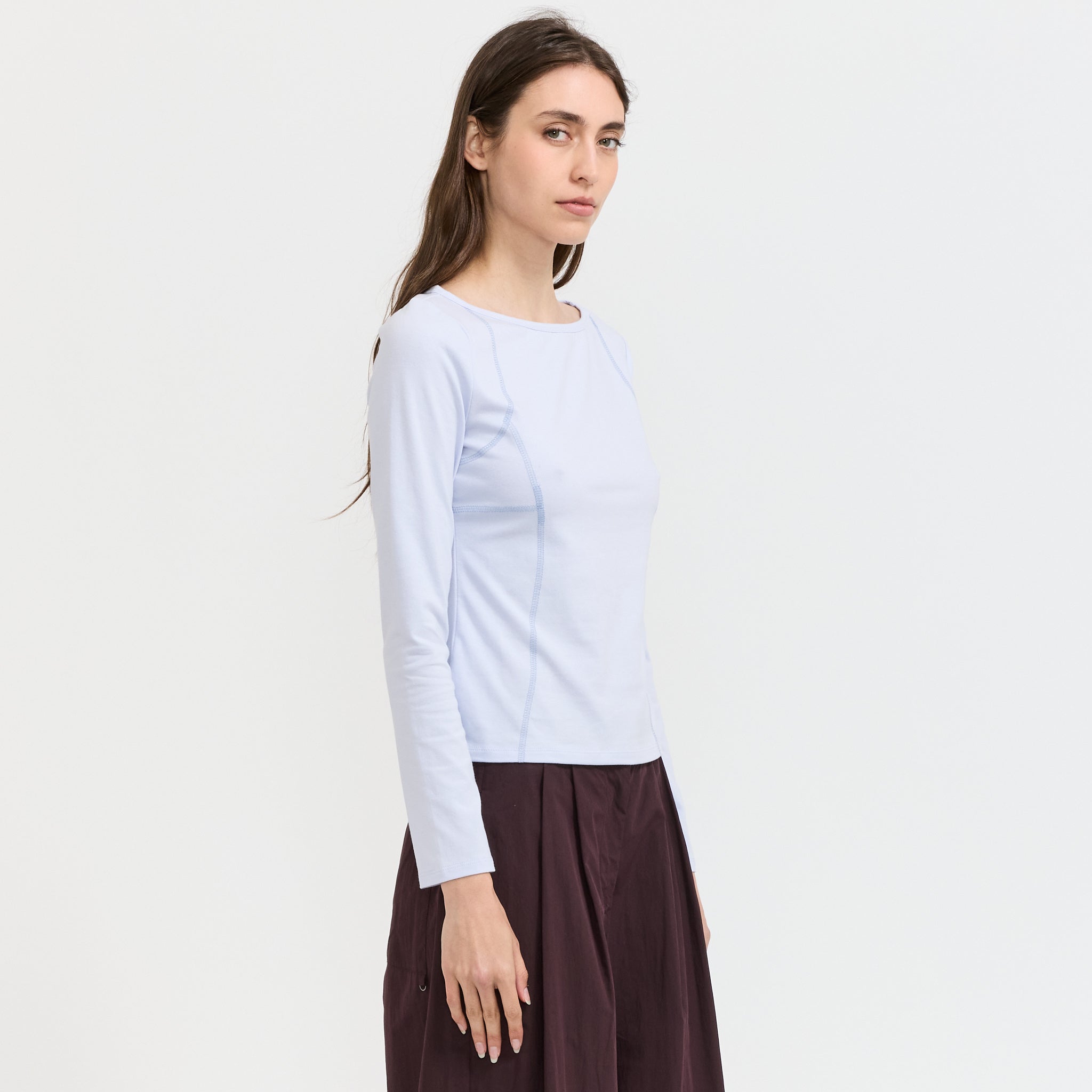 Parallel L/S T-Shirt Sky Blue