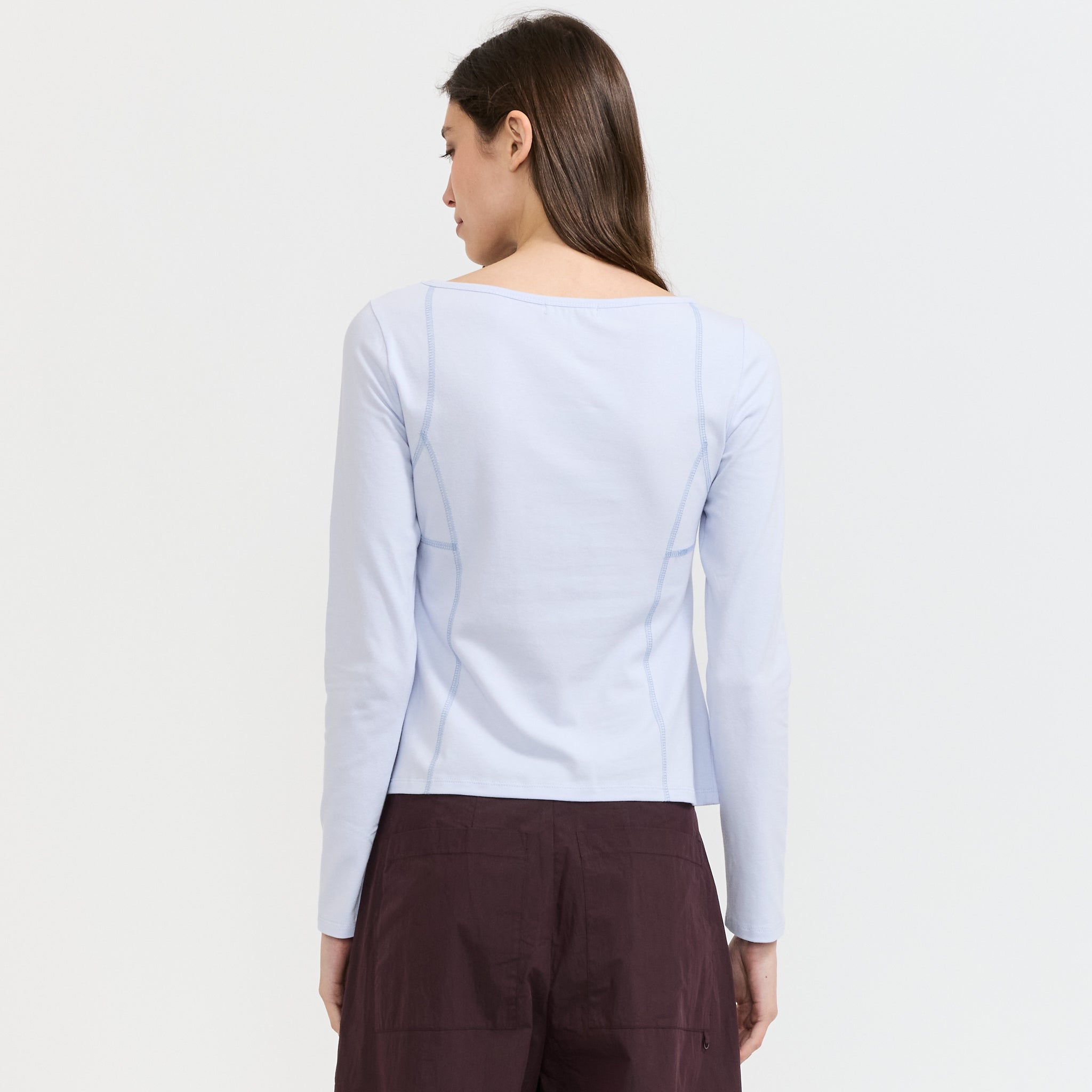 Parallel L/S T-Shirt Sky Blue