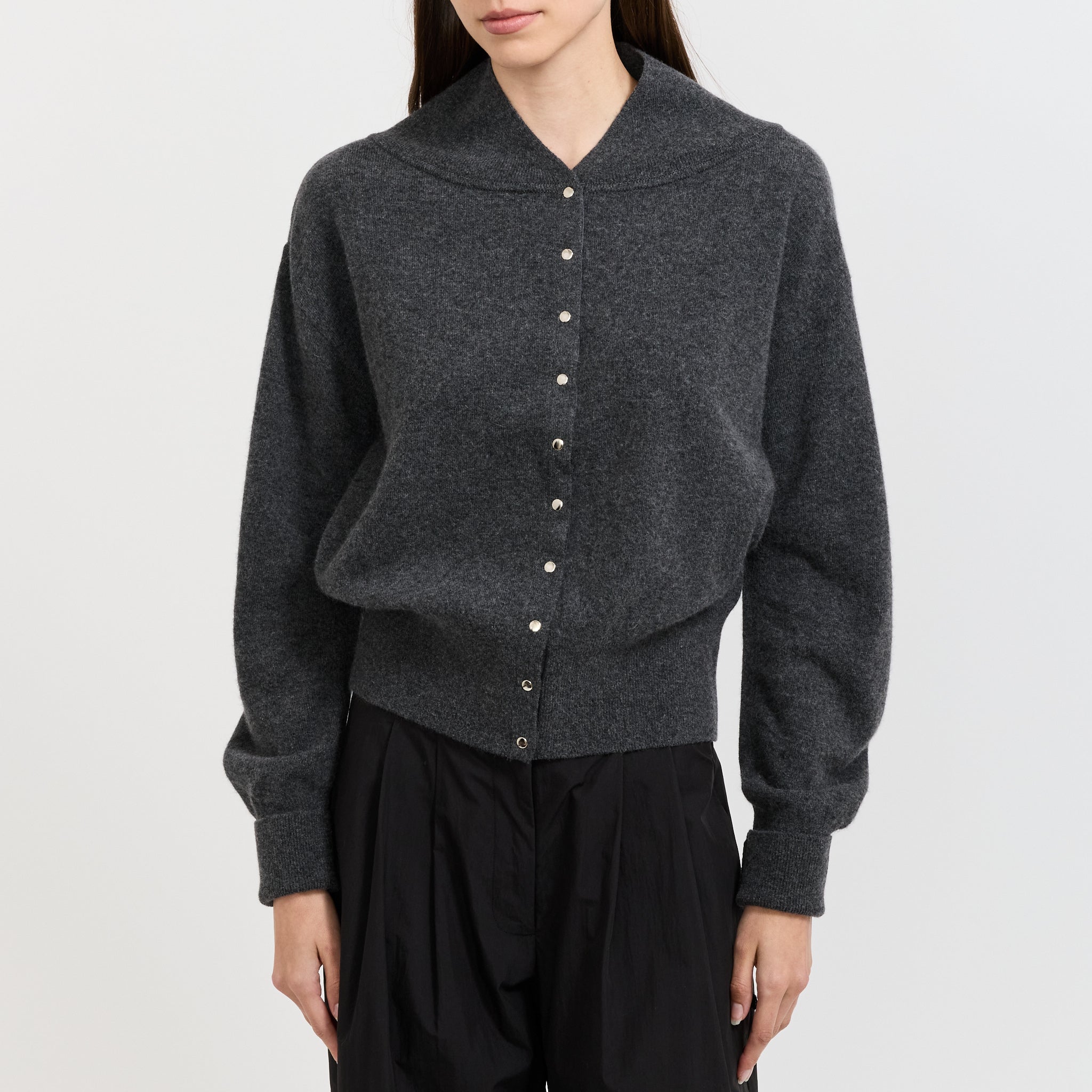 Snap Cardigan Dark Grey