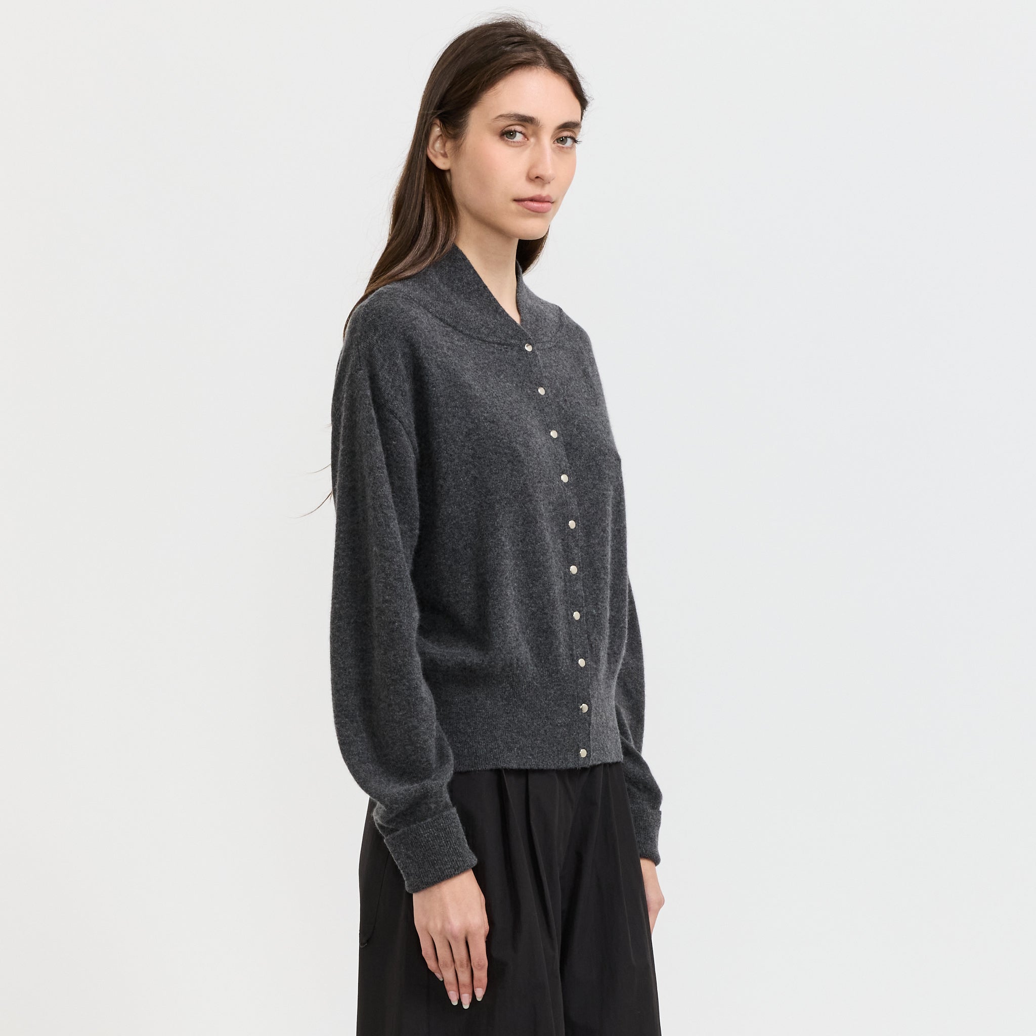 Snap Cardigan Dark Grey