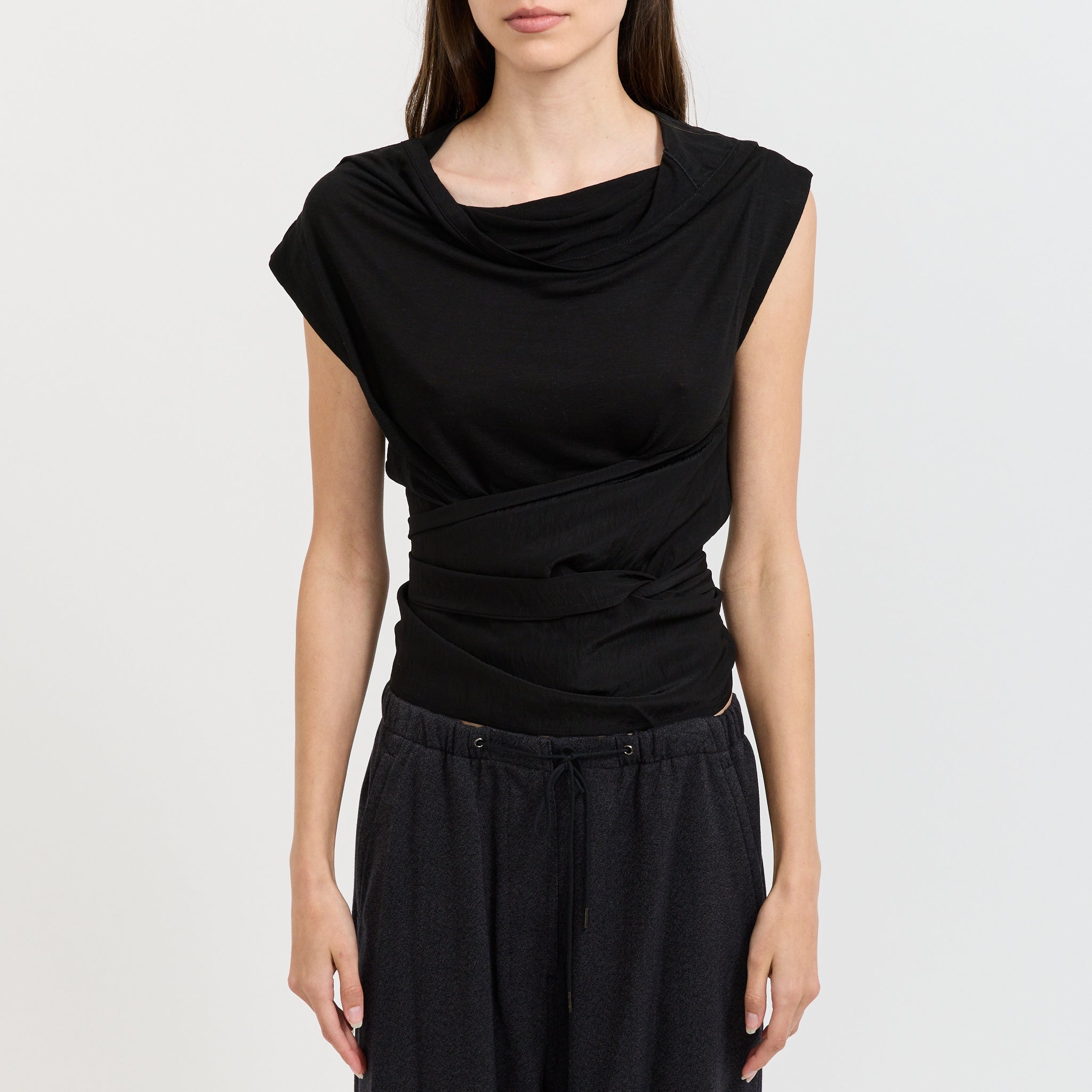Triangle Wrap Shirt Black