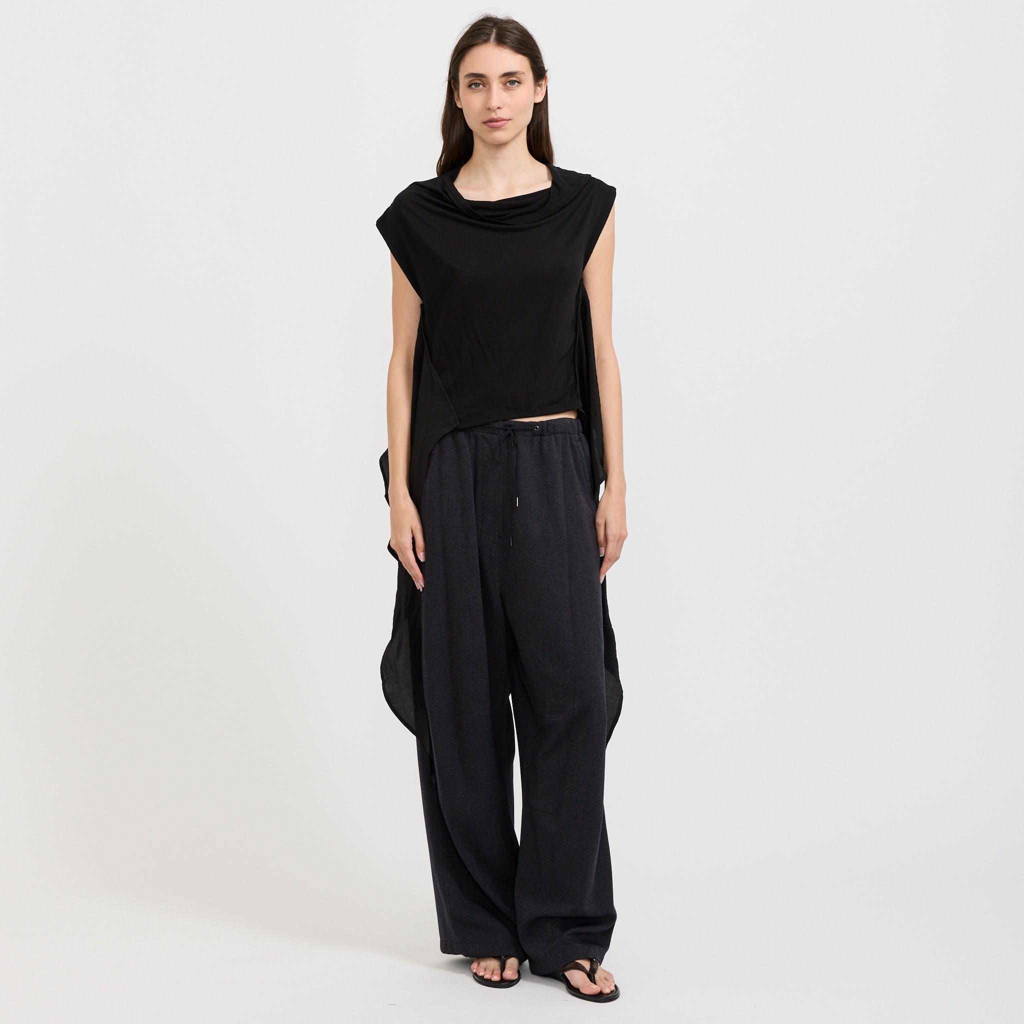 Triangle Wrap Shirt Black