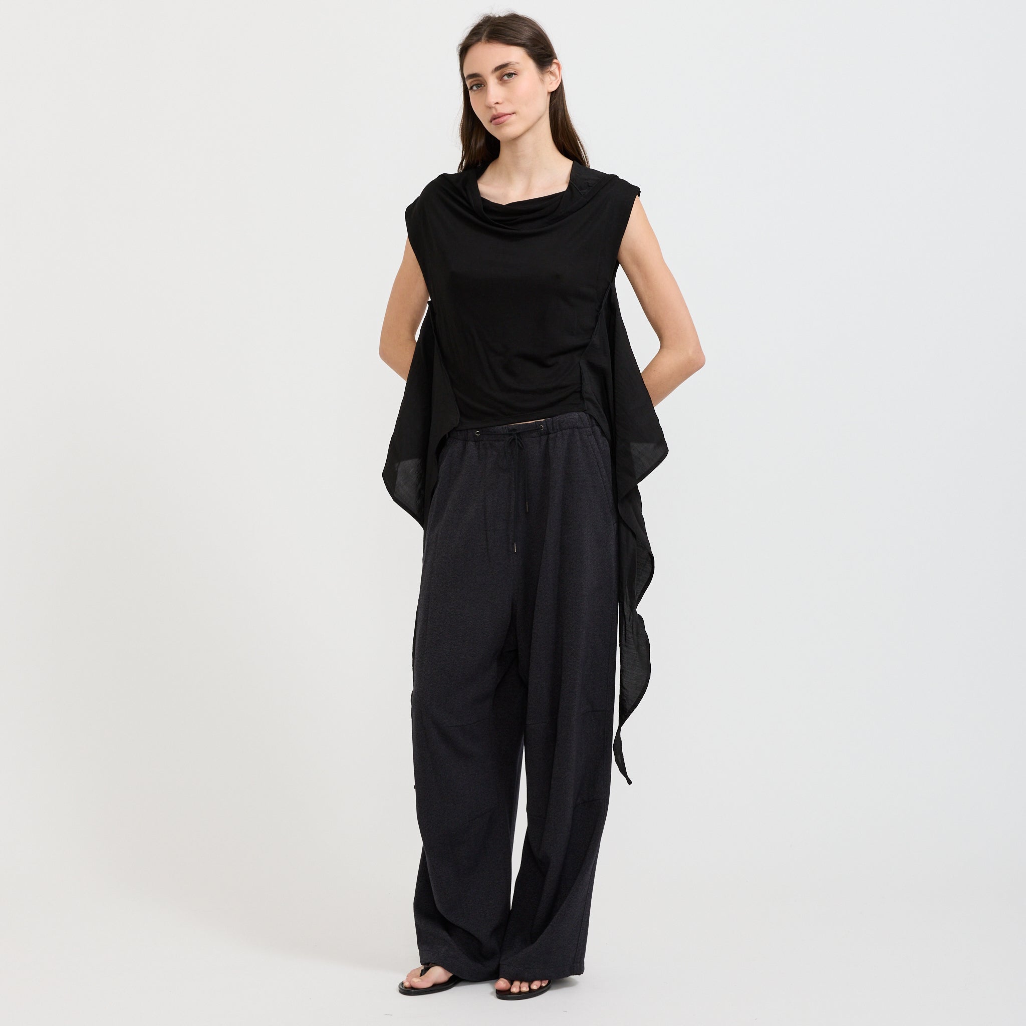 Triangle Wrap Shirt Black