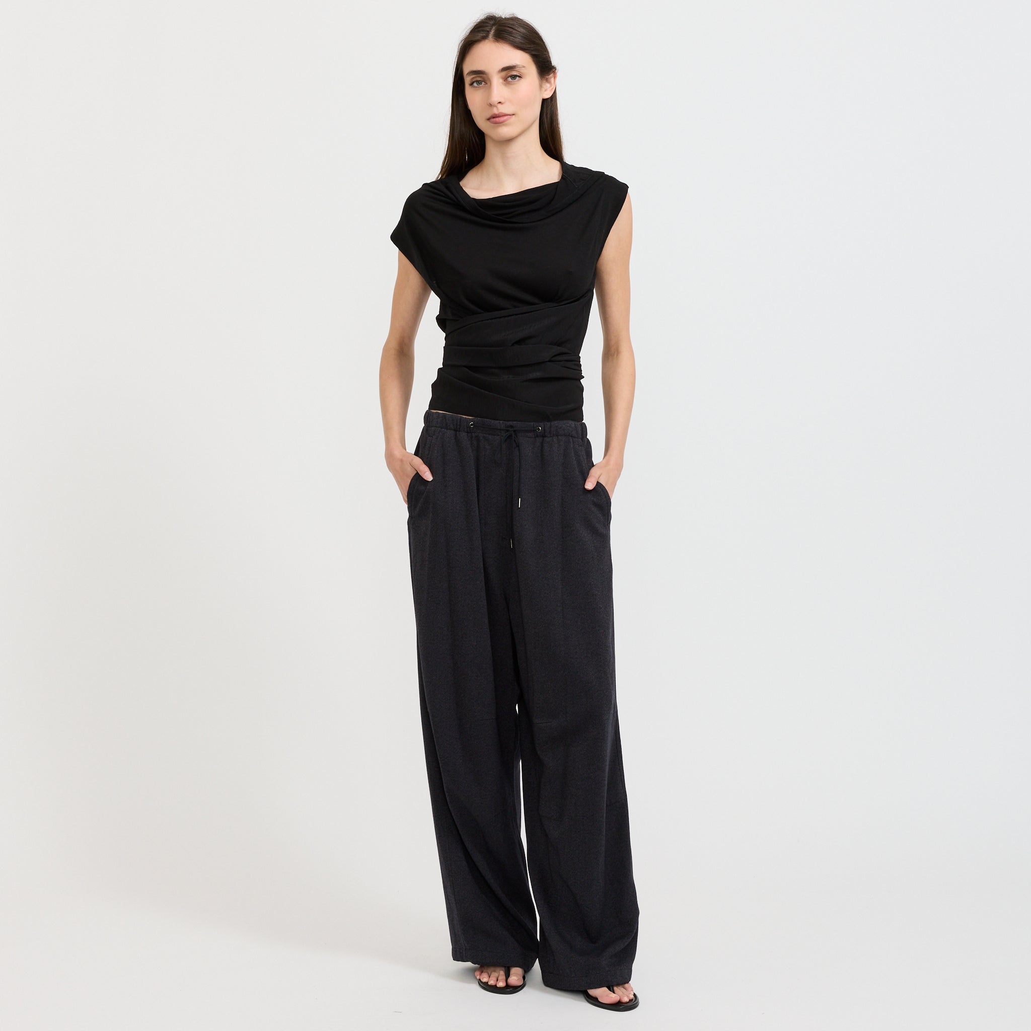 Triangle Wrap Shirt Black