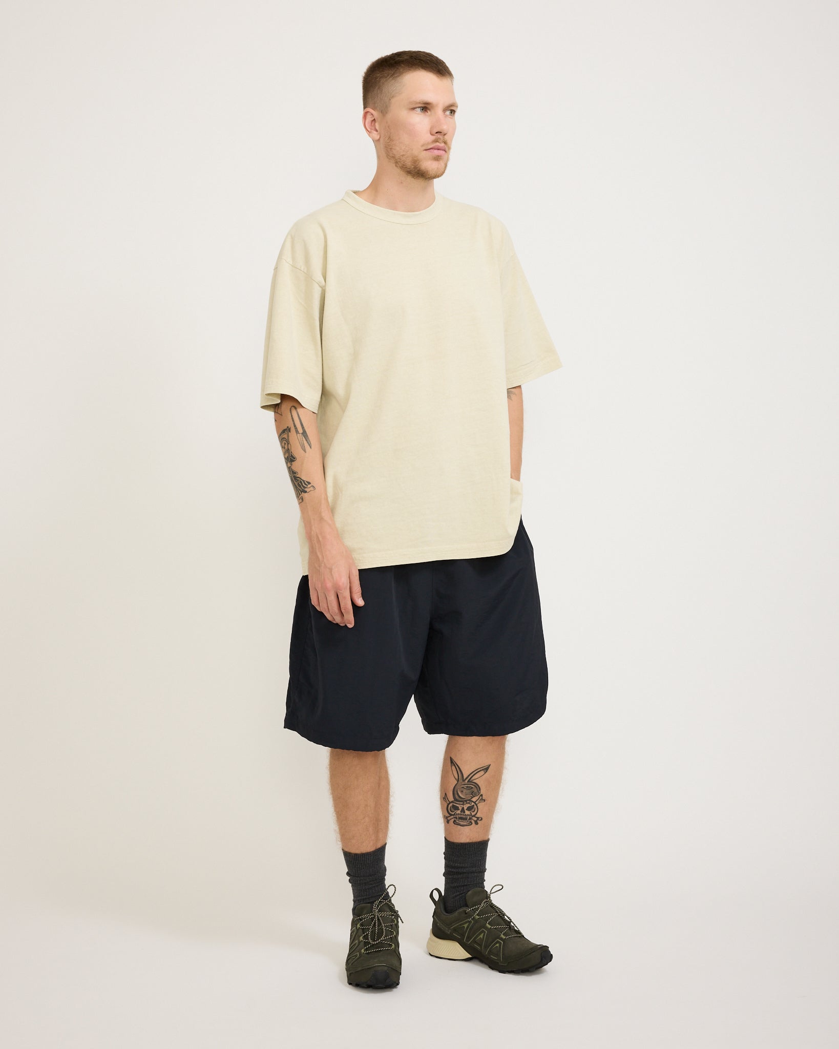 Ring Nylon String Half Pants Navy