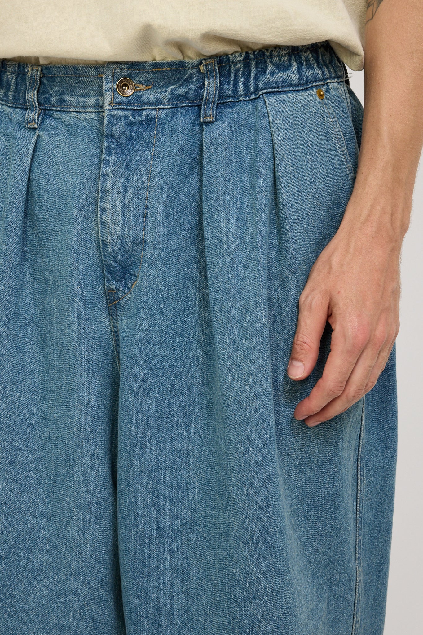 Anglan | Stone Vintage Denim Balloon Pants | Maplestore