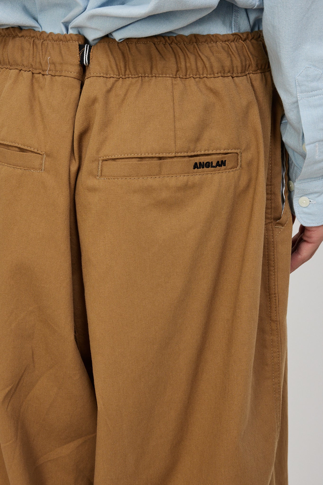 Anglan | Twill Cotton Belt Balloon Pants Beige | Maplestore