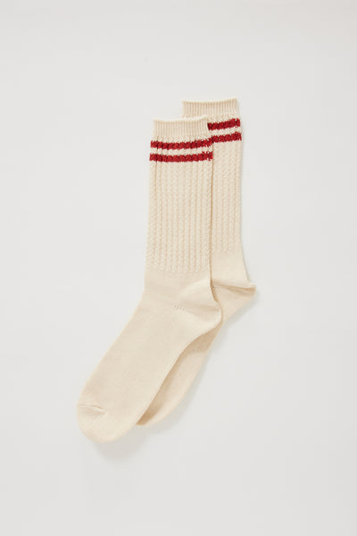 Anonymous Ism | OC 2 Stripe Pique Knit Socks Red | Maplestore