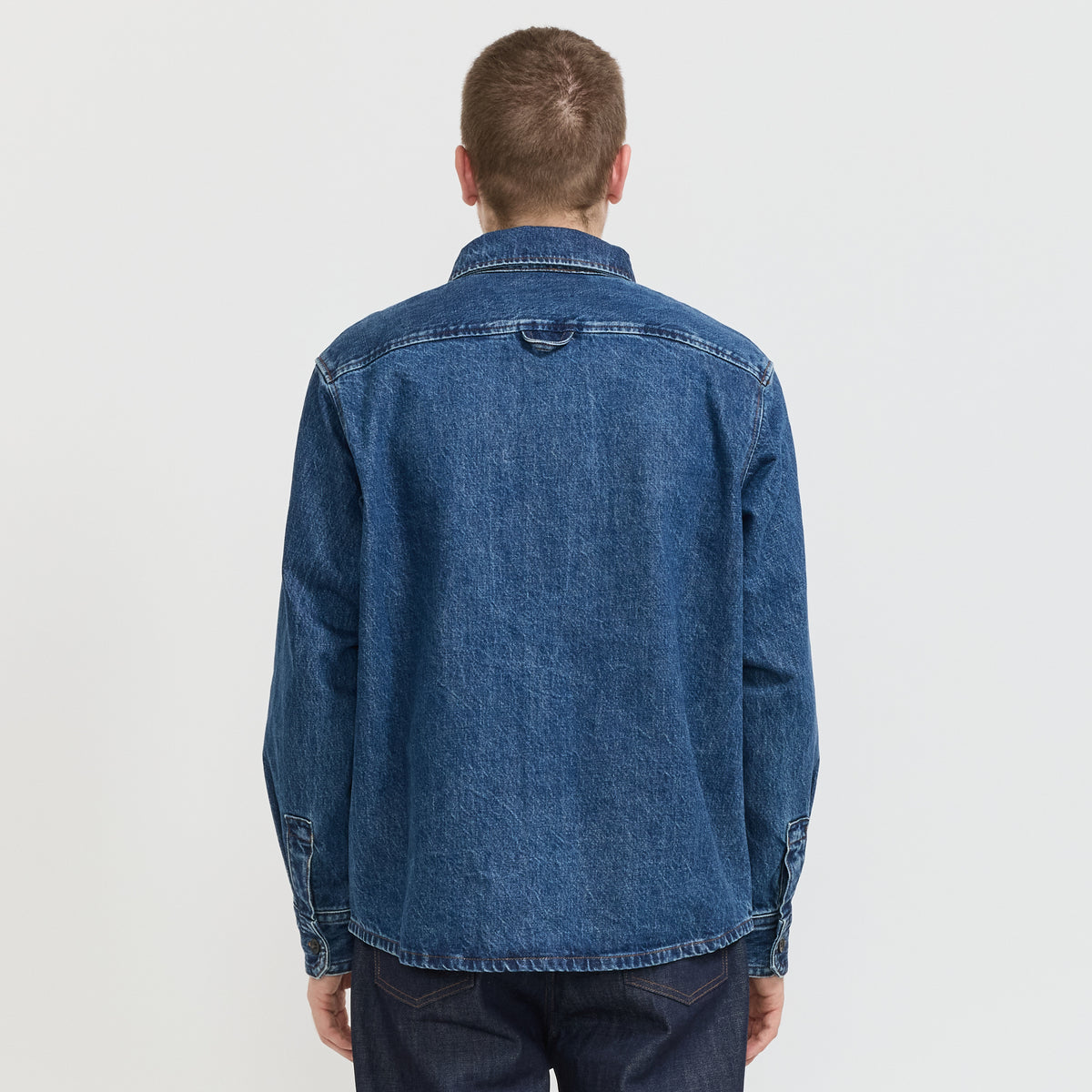 A.P.C. | Basile Overshirt Logo Blue | Maplestore