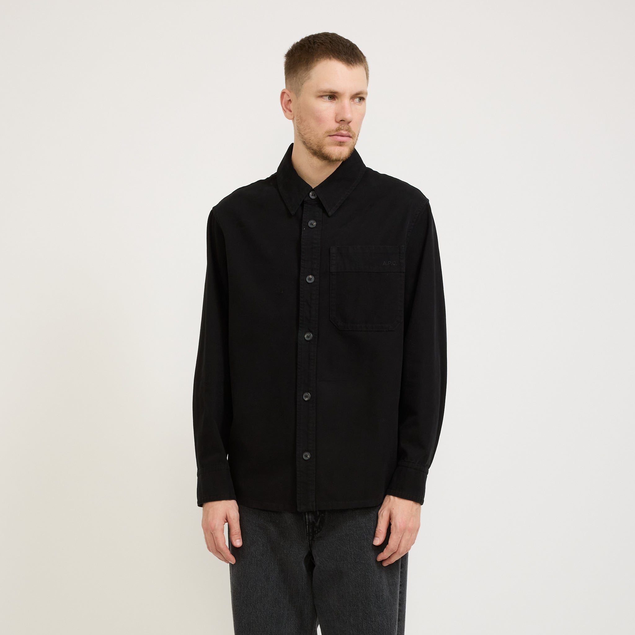 Basile Brodee Overshirt Poitrine Black