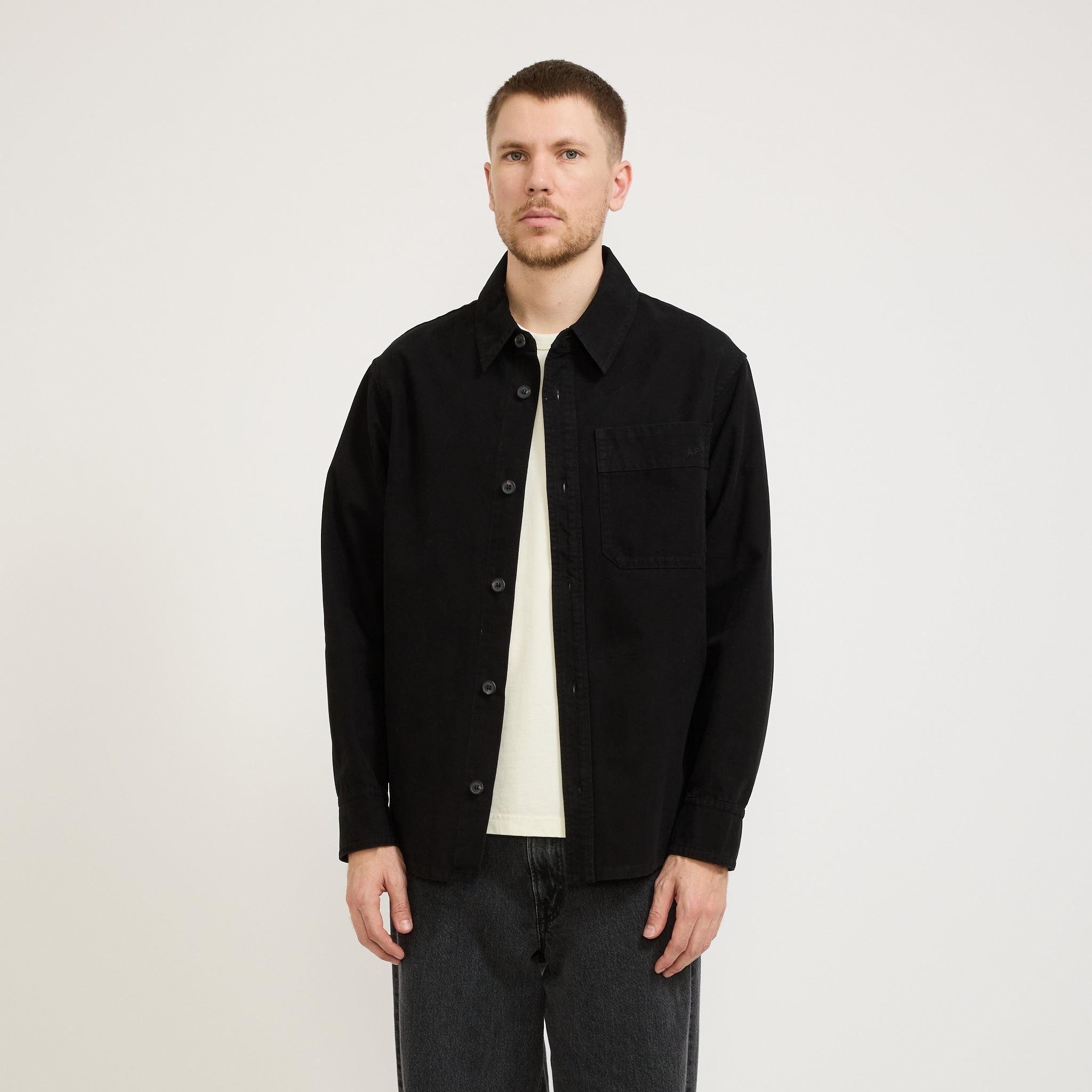 A.P.C. | Basile Brodee Overshirt Poitrine Black | Maplestore