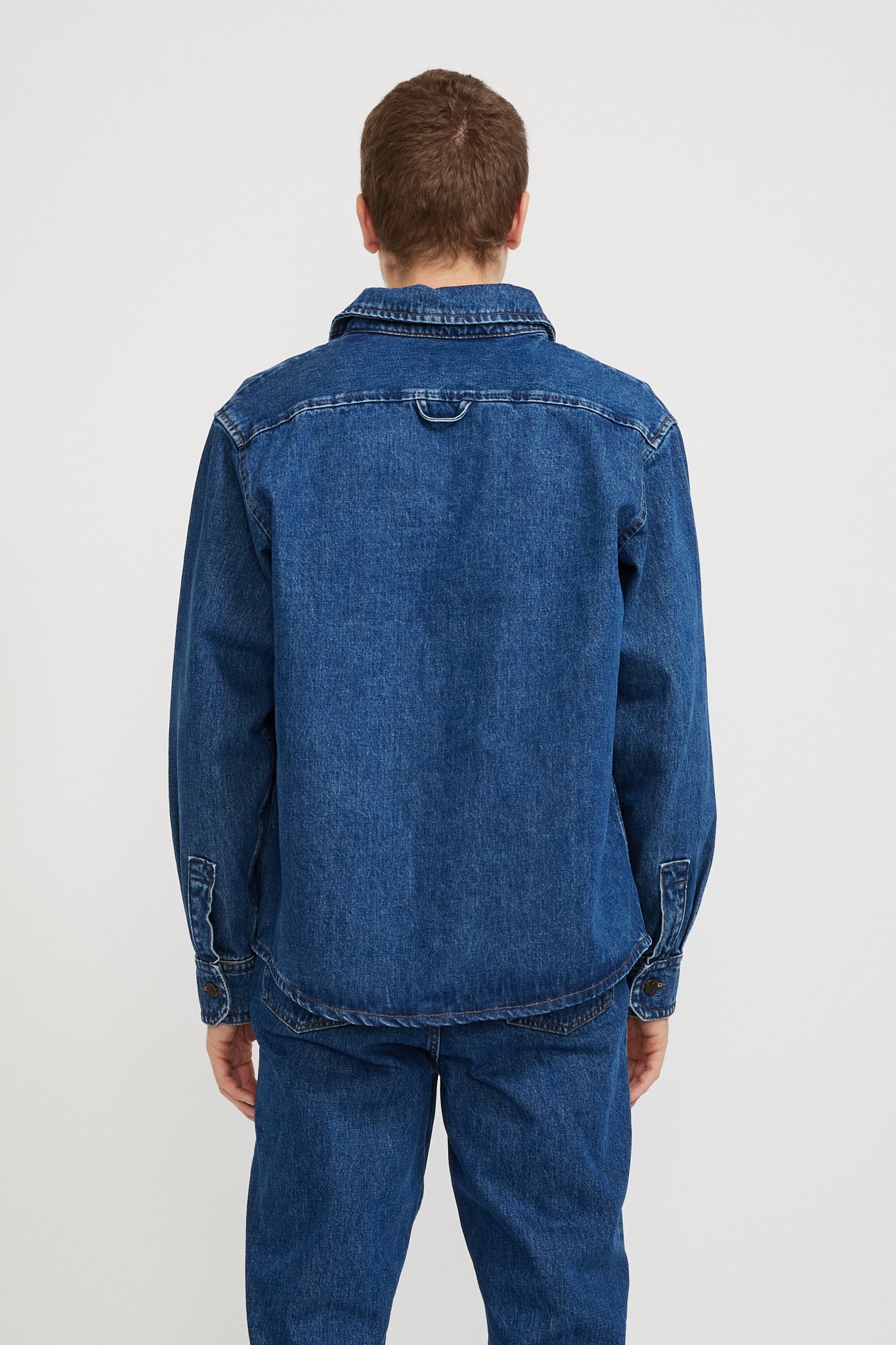 A.P.C. | Basile Embroidered Overshirt Washed Indigo | Maplestore