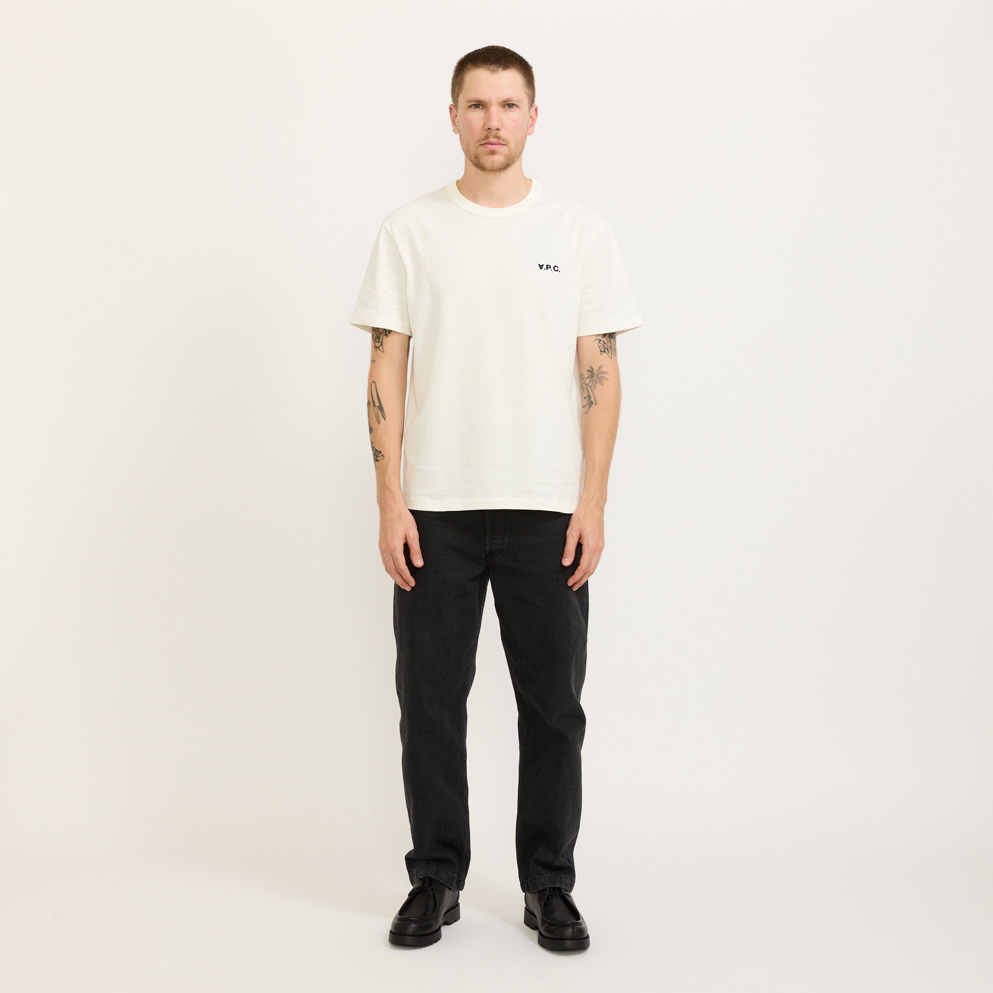A.P.C. | Boxy Petit VPC T-Shirt White/Dark Navy | Maplestore