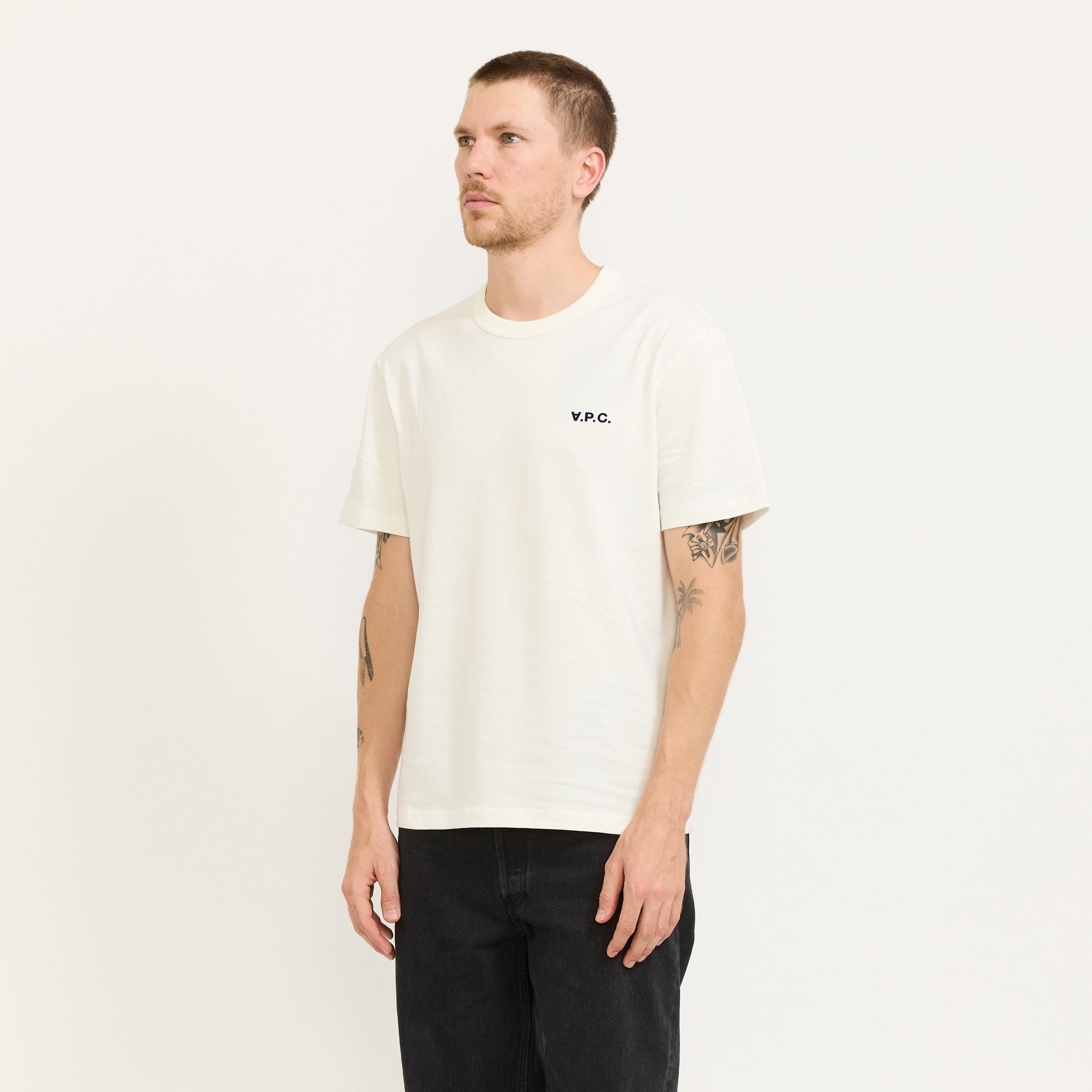 A.P.C. | Boxy Petit VPC T-Shirt White/Dark Navy | Maplestore