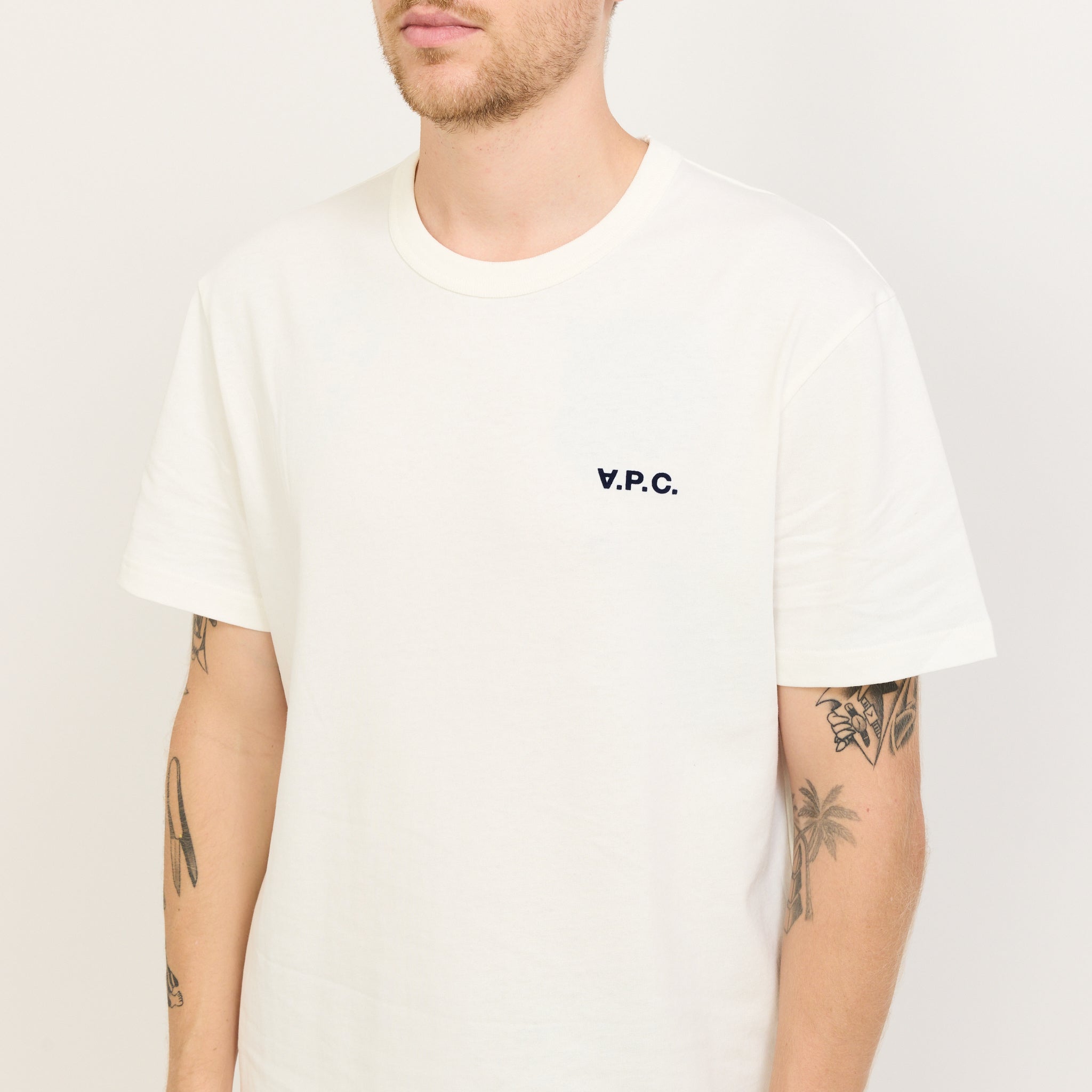 A.P.C. | Boxy Petit VPC T-Shirt White/Dark Navy | Maplestore