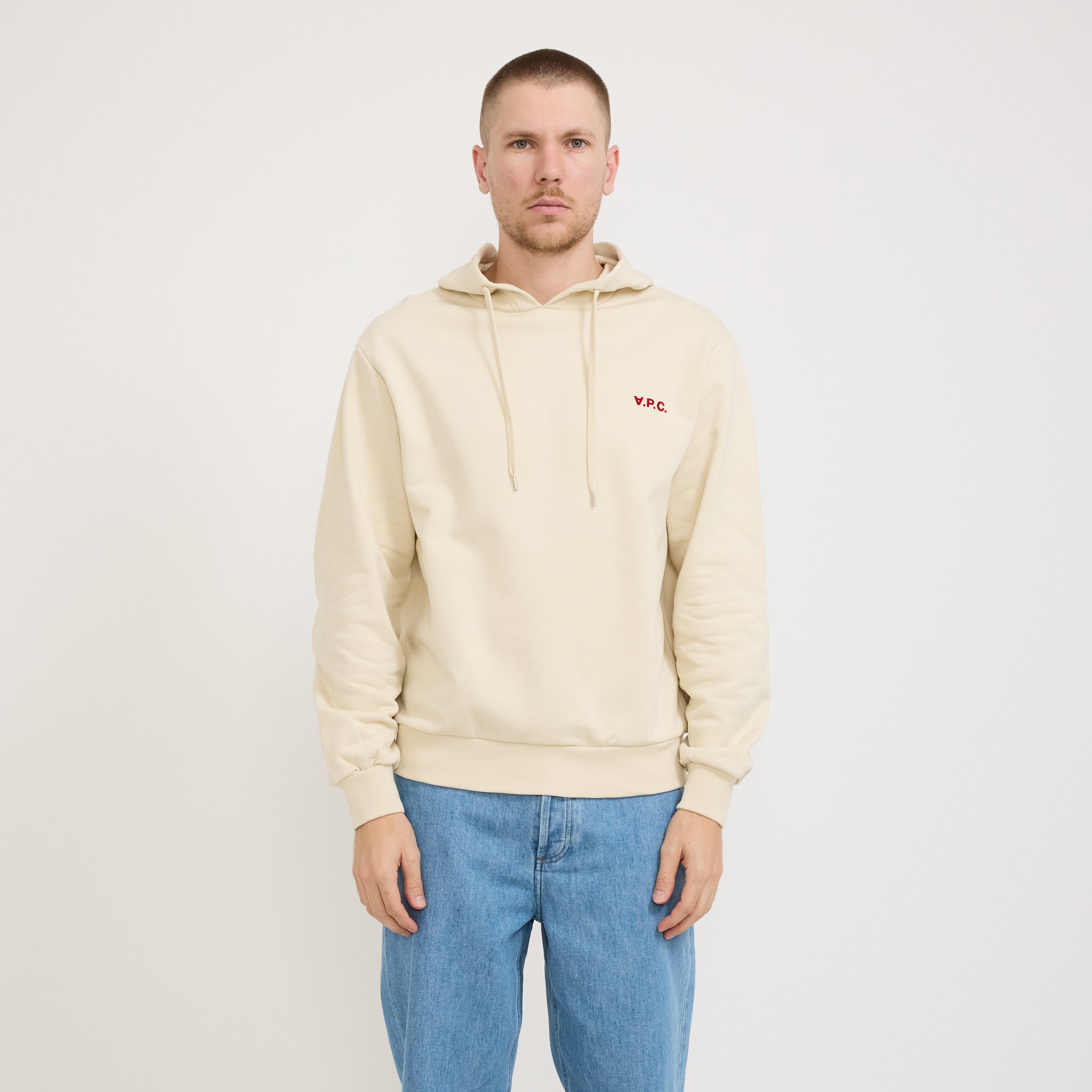 A.P.C. | Boxy Petite VPC Hoodie Mastic/Rouge | Maplestore