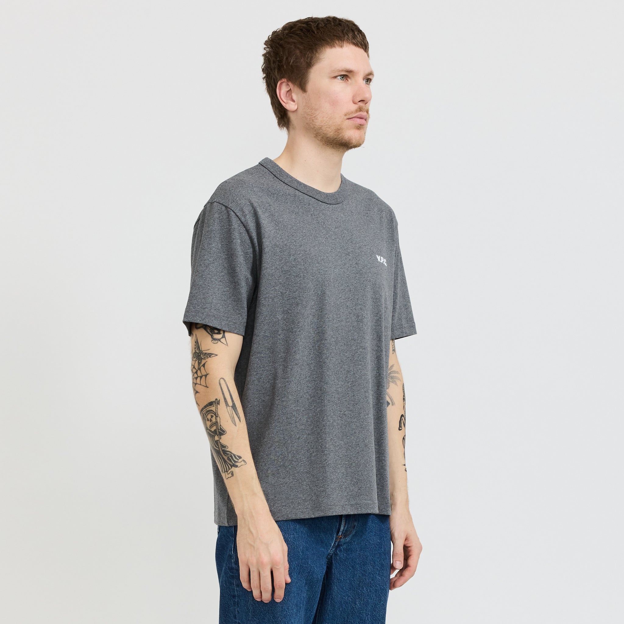 Boxy Petit VPC T-Shirt Heathered Anthracite/White