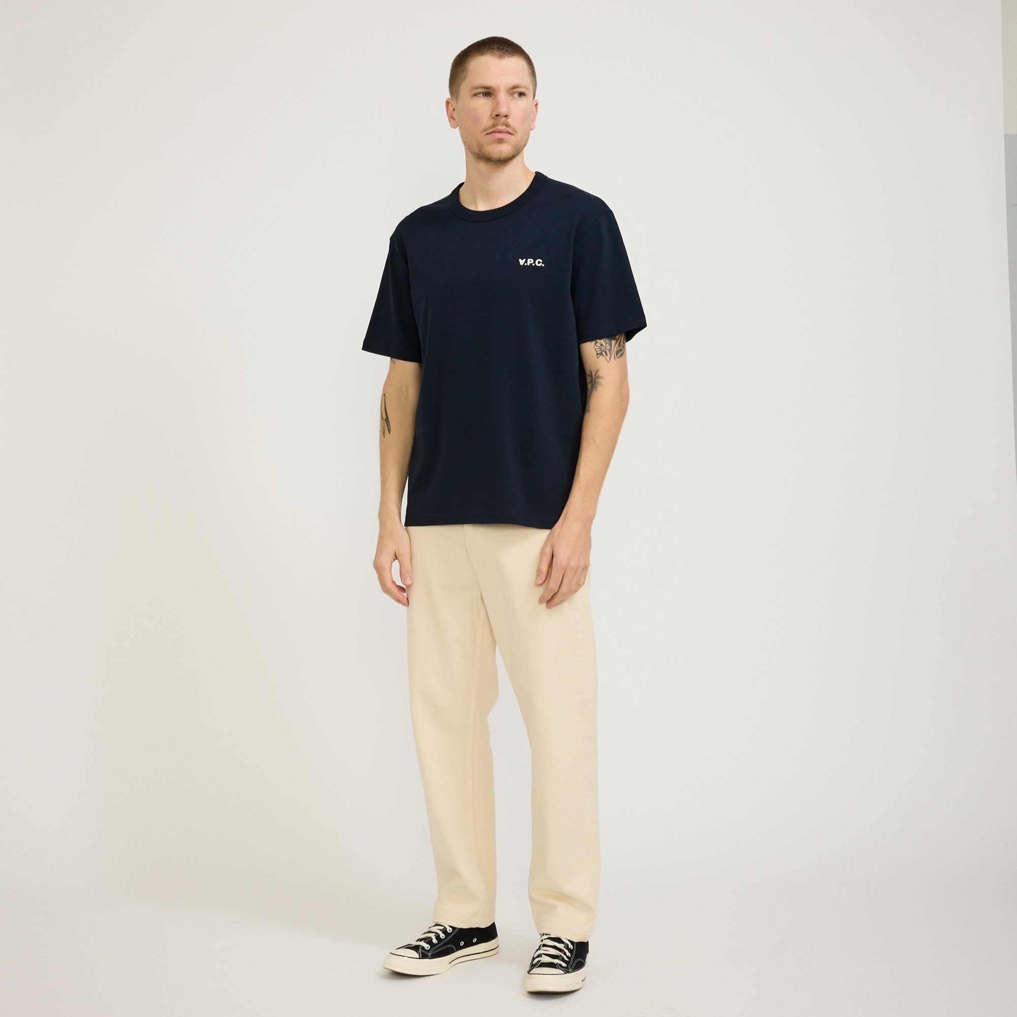 Boxy Petit VPC T-Shirt Dark Navy/Ecru