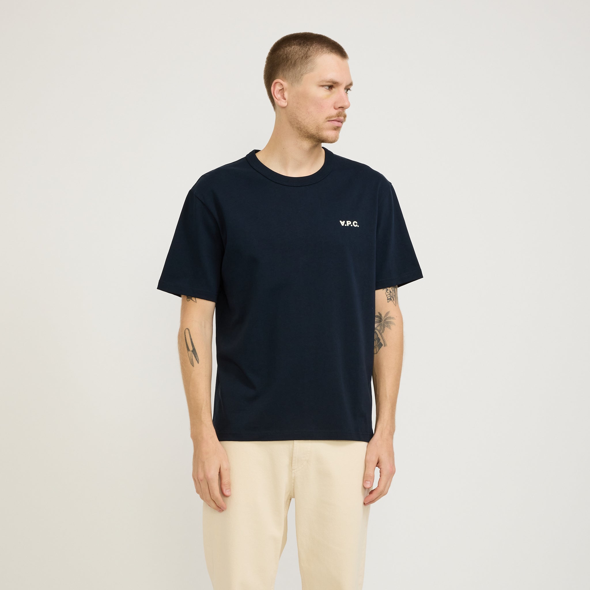 Boxy Petit VPC T-Shirt Dark Navy/Ecru