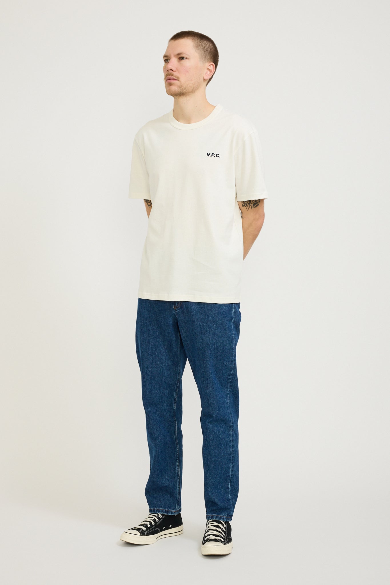 Boxy Petit VPC T-Shirt White/Dark Navy