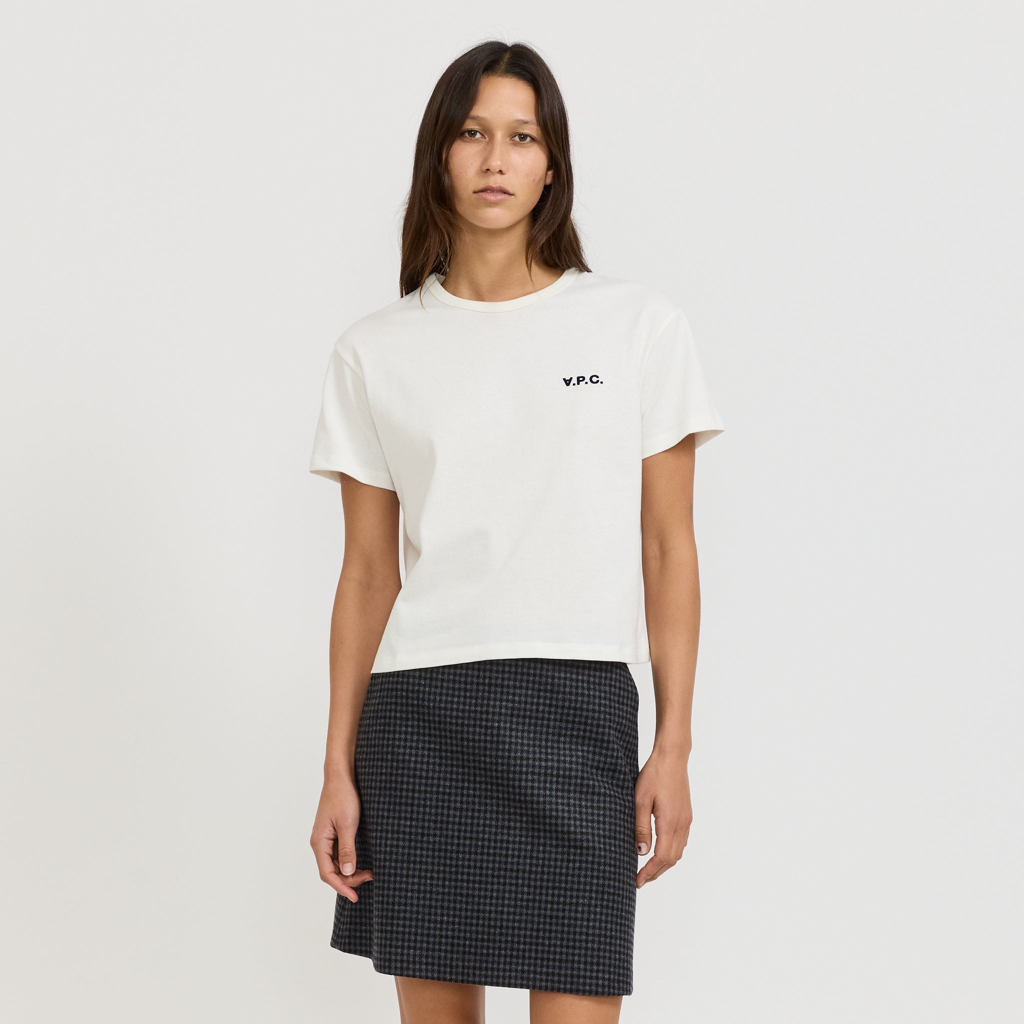 A.P.C. Boxy Petit VPC T-Shirt White/Dark Navy | Maplestore A.P.C. Boxy Petit VPC T-Shirt White/Dark Navy | Maplestore