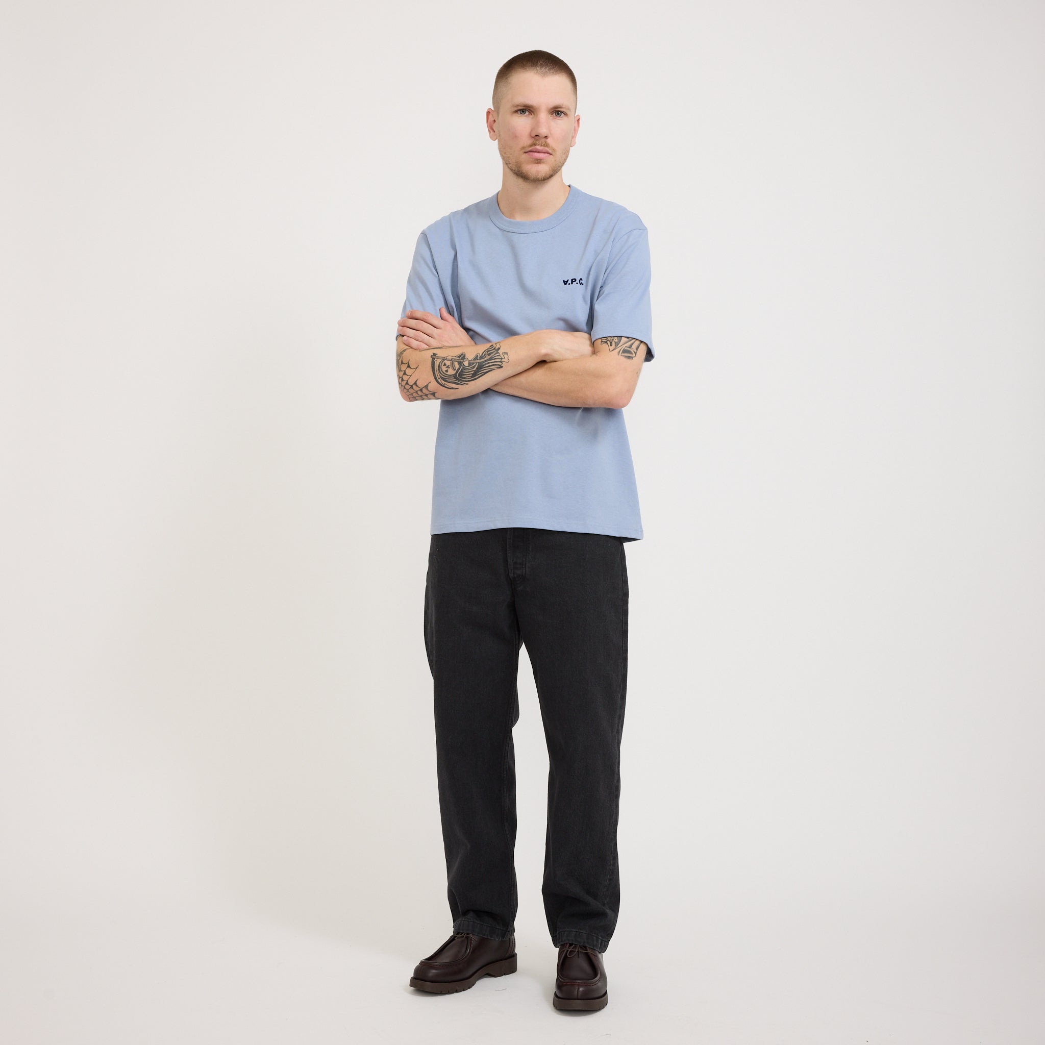 Boxy Petit VPC T-Shirt Blue Grey/Dark Navy