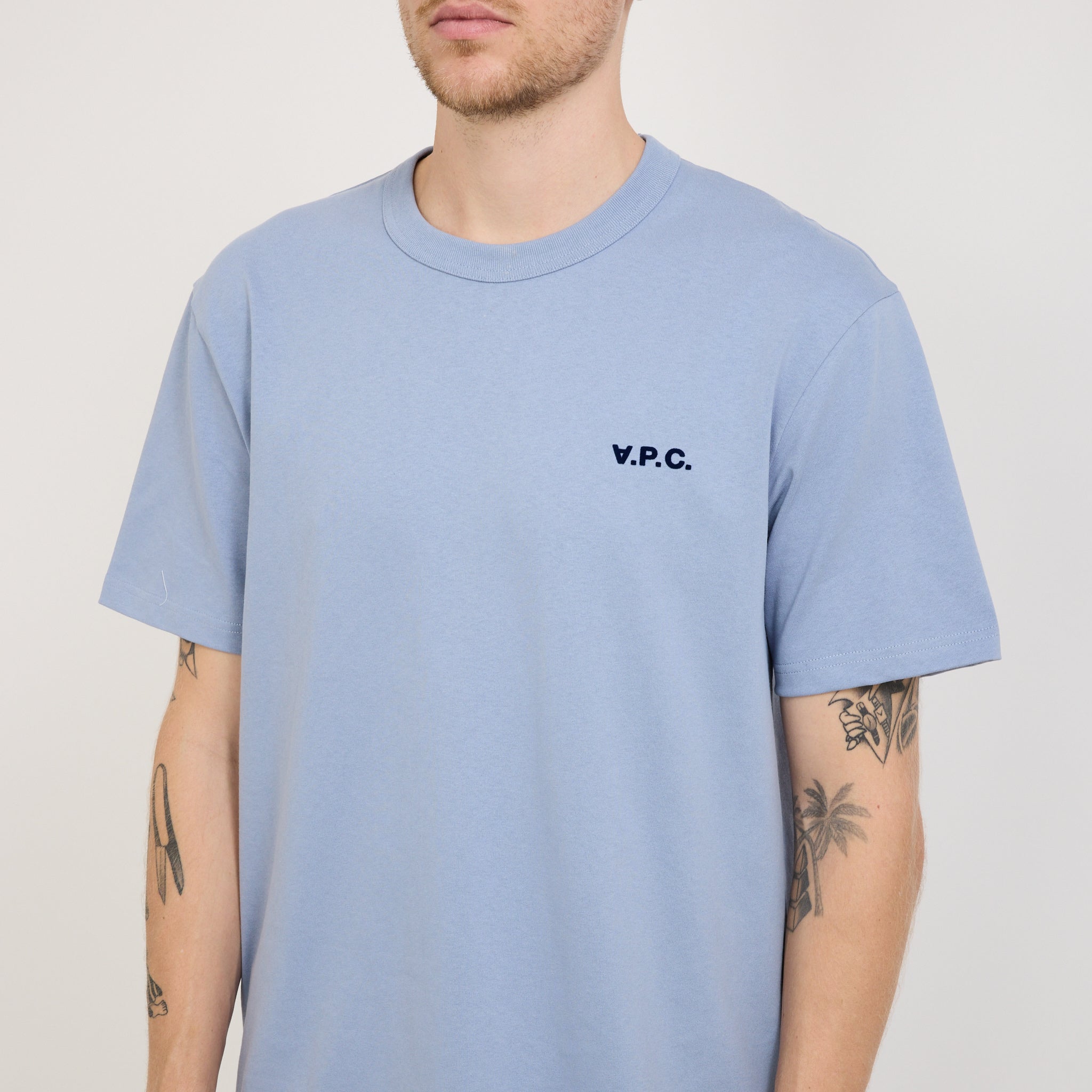 A.P.C. | Boxy Petit VPC T-Shirt Blue Grey/Dark Navy | Maplestore