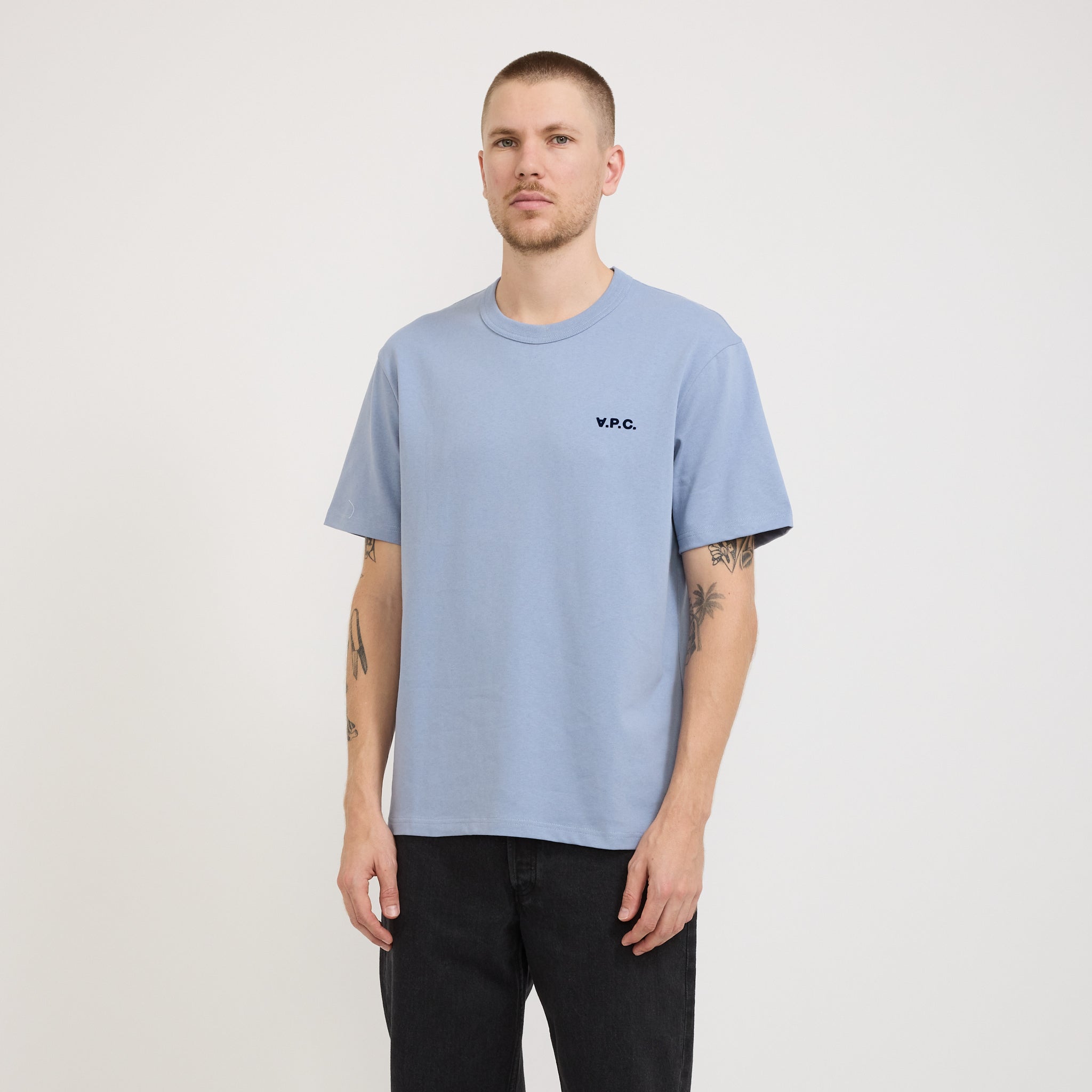 A.P.C. | Boxy Petit VPC T-Shirt Blue Grey/Dark Navy | Maplestore