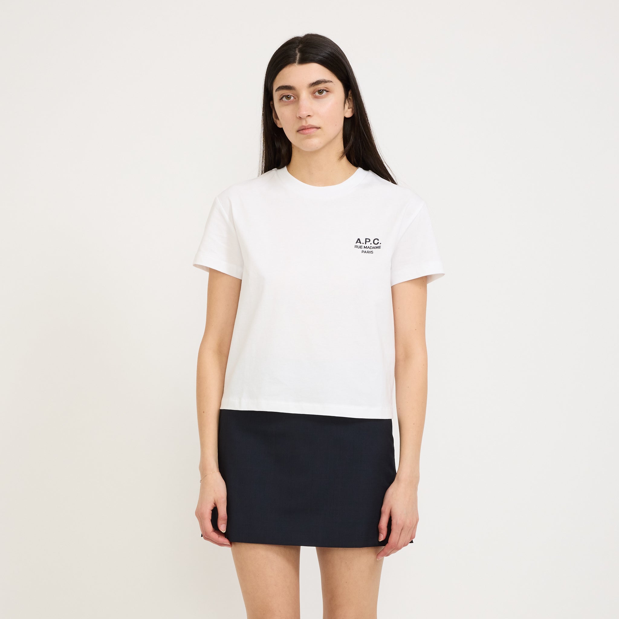 A.P.C. | Boxy T-Shirt Rue Madame White/Dark Navy | Maplestore