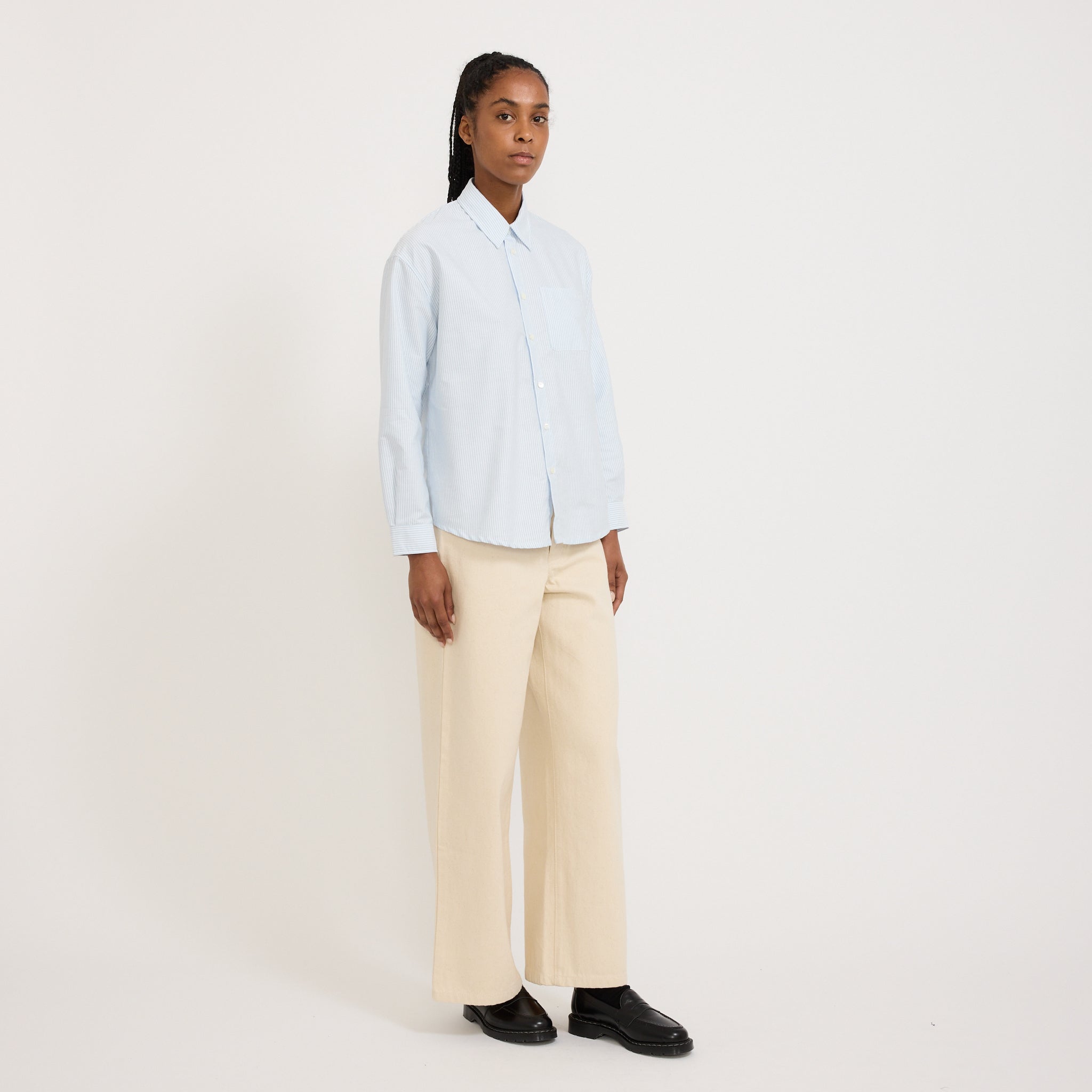 Boyfriend Logo Embroidered Shirt Blue
