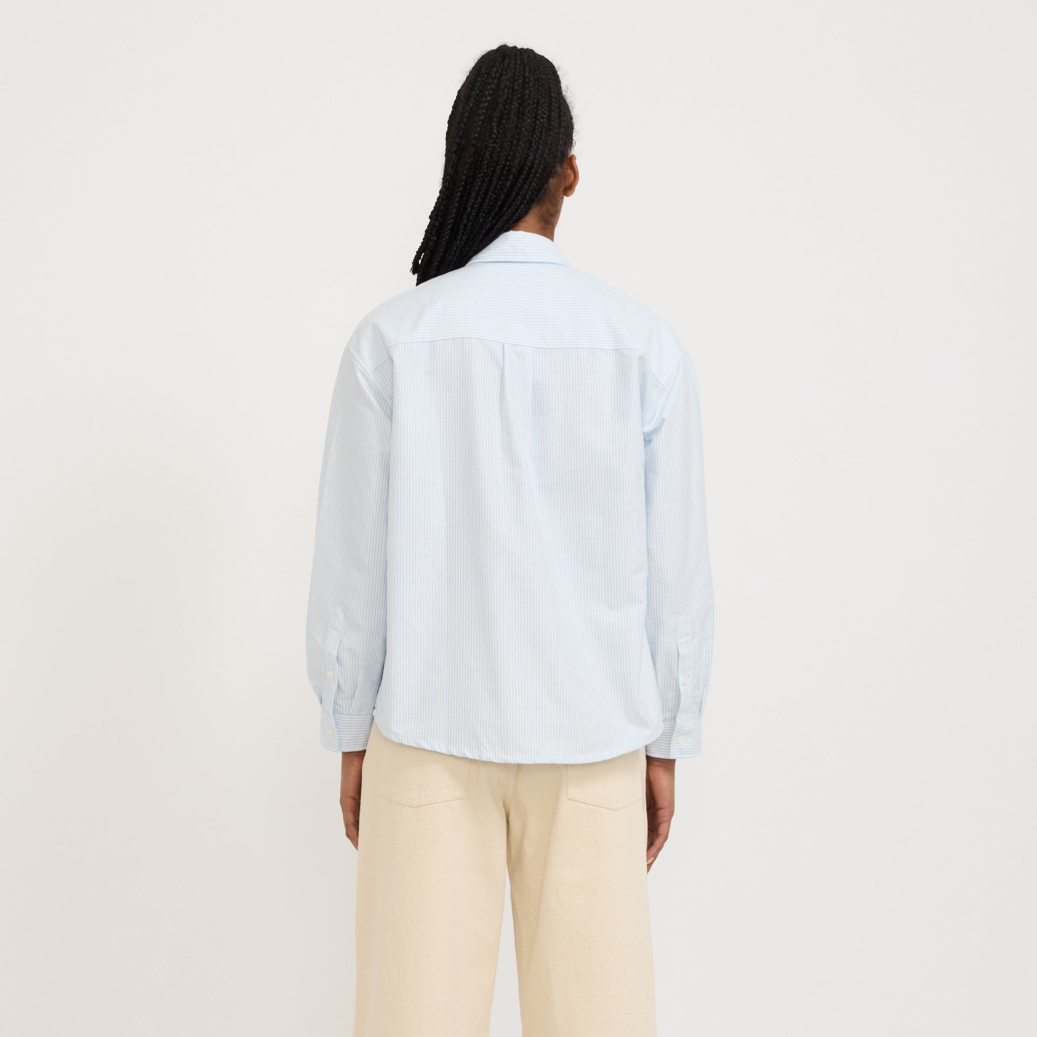 A.P.C. | Boyfriend Logo Embroidered Shirt Blue | Maplestore