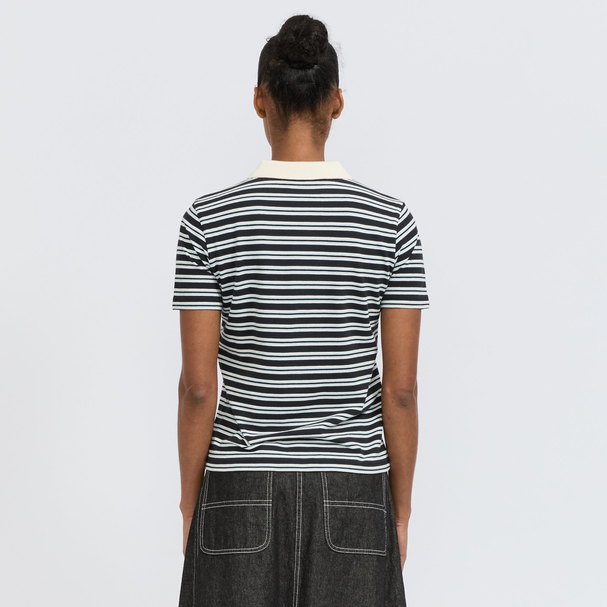 Raye Polo Dark Navy Stripe