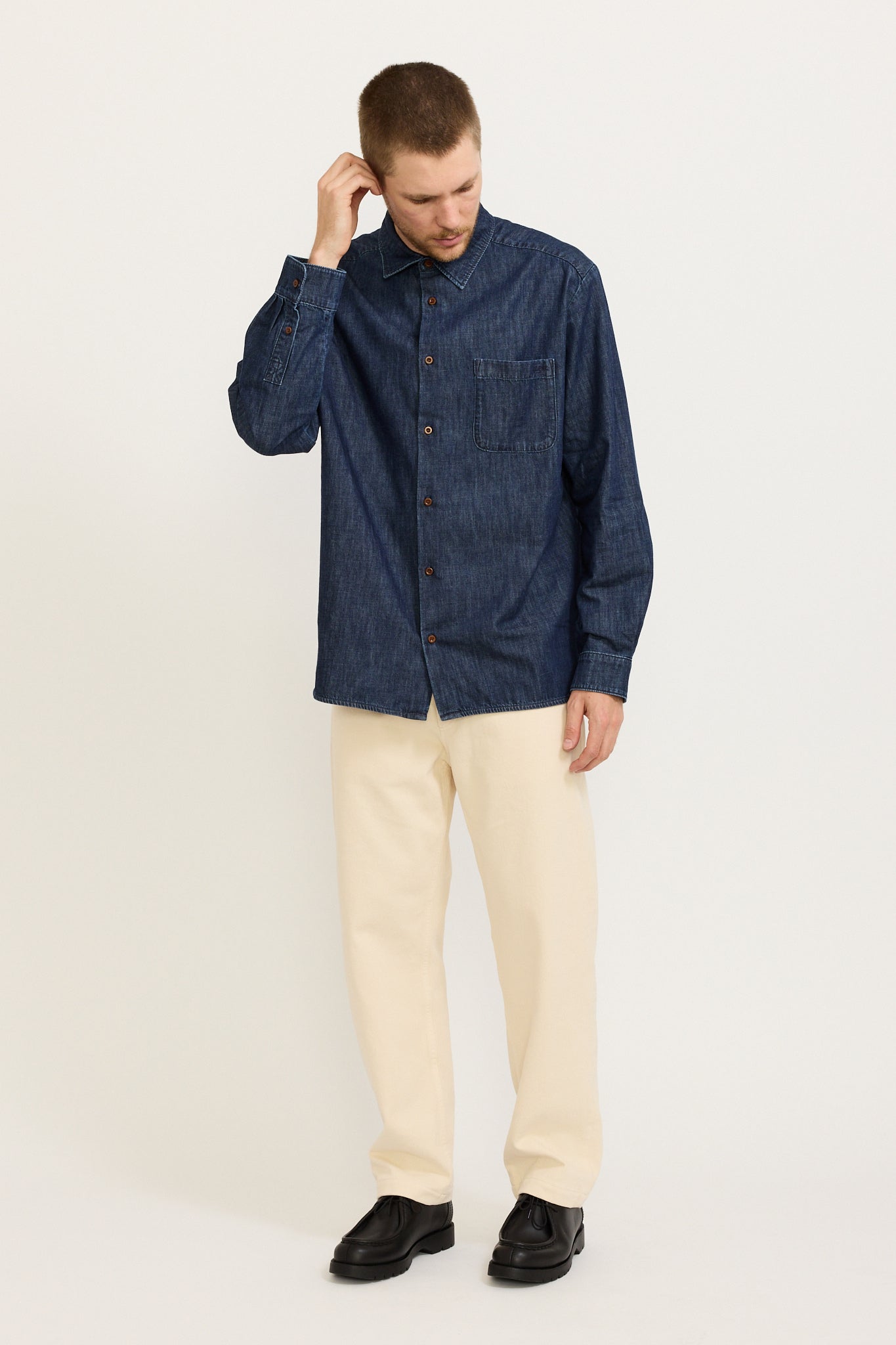 Malo Lago Shirt Washed Indigo