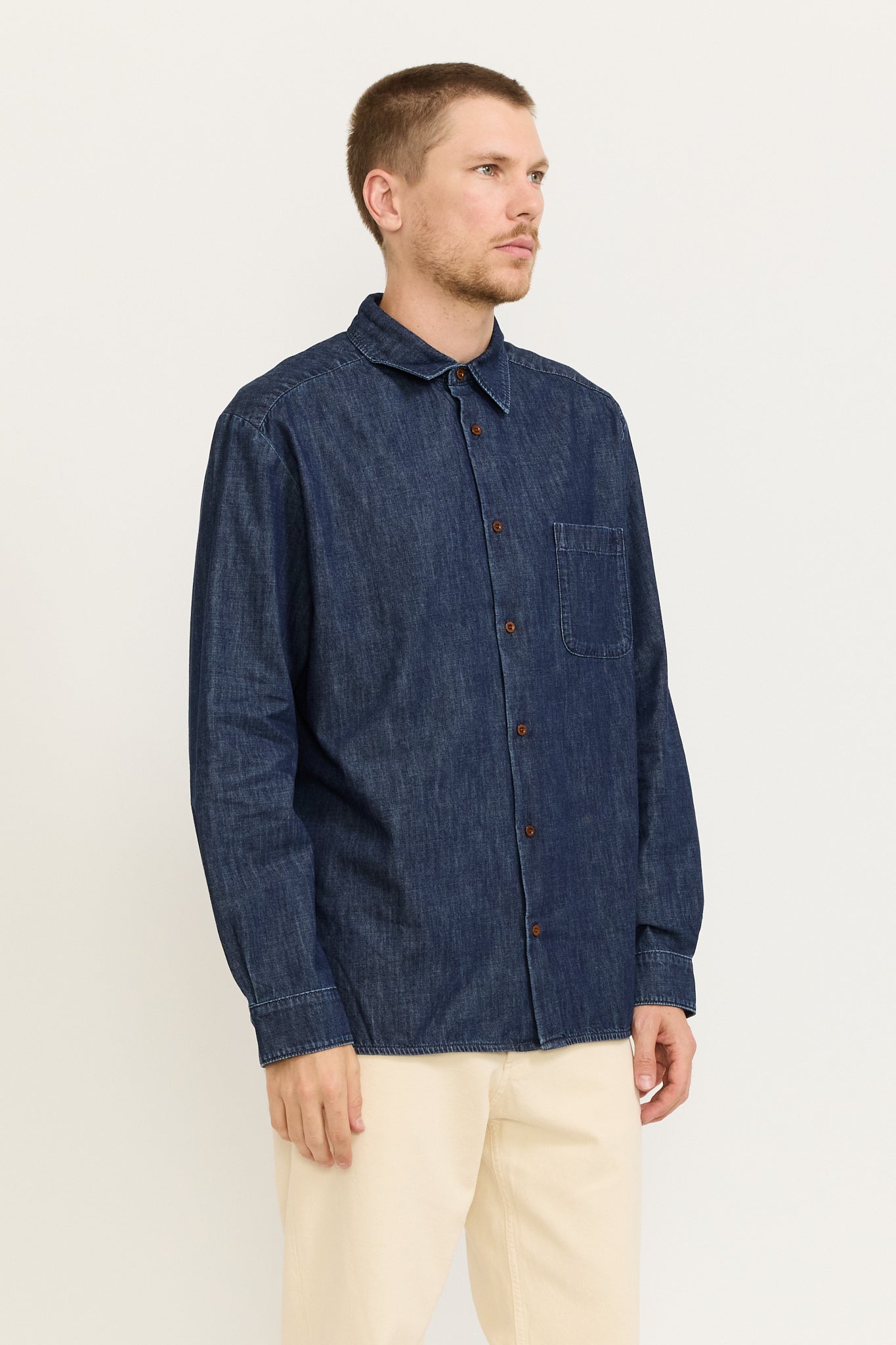 Malo Lago Shirt Washed Indigo