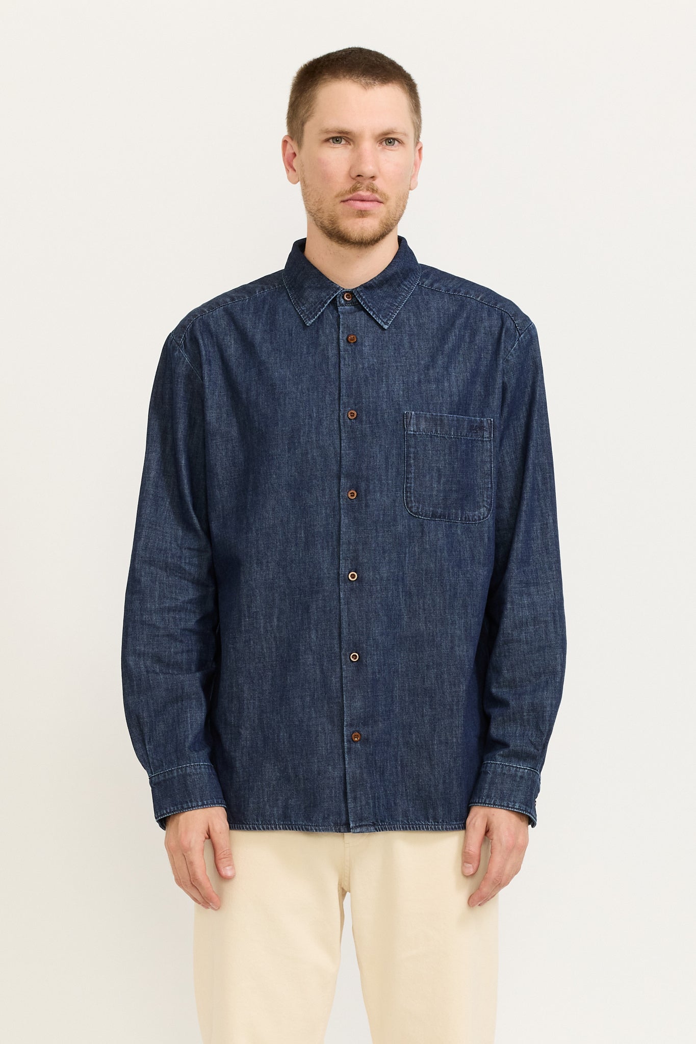 Malo Lago Shirt Washed Indigo