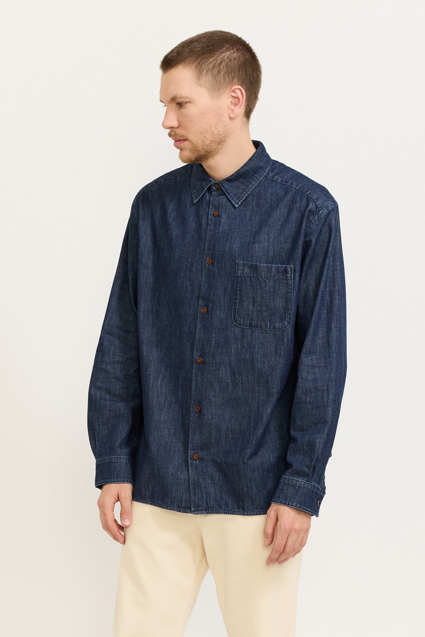 Malo Lago Shirt Washed Indigo