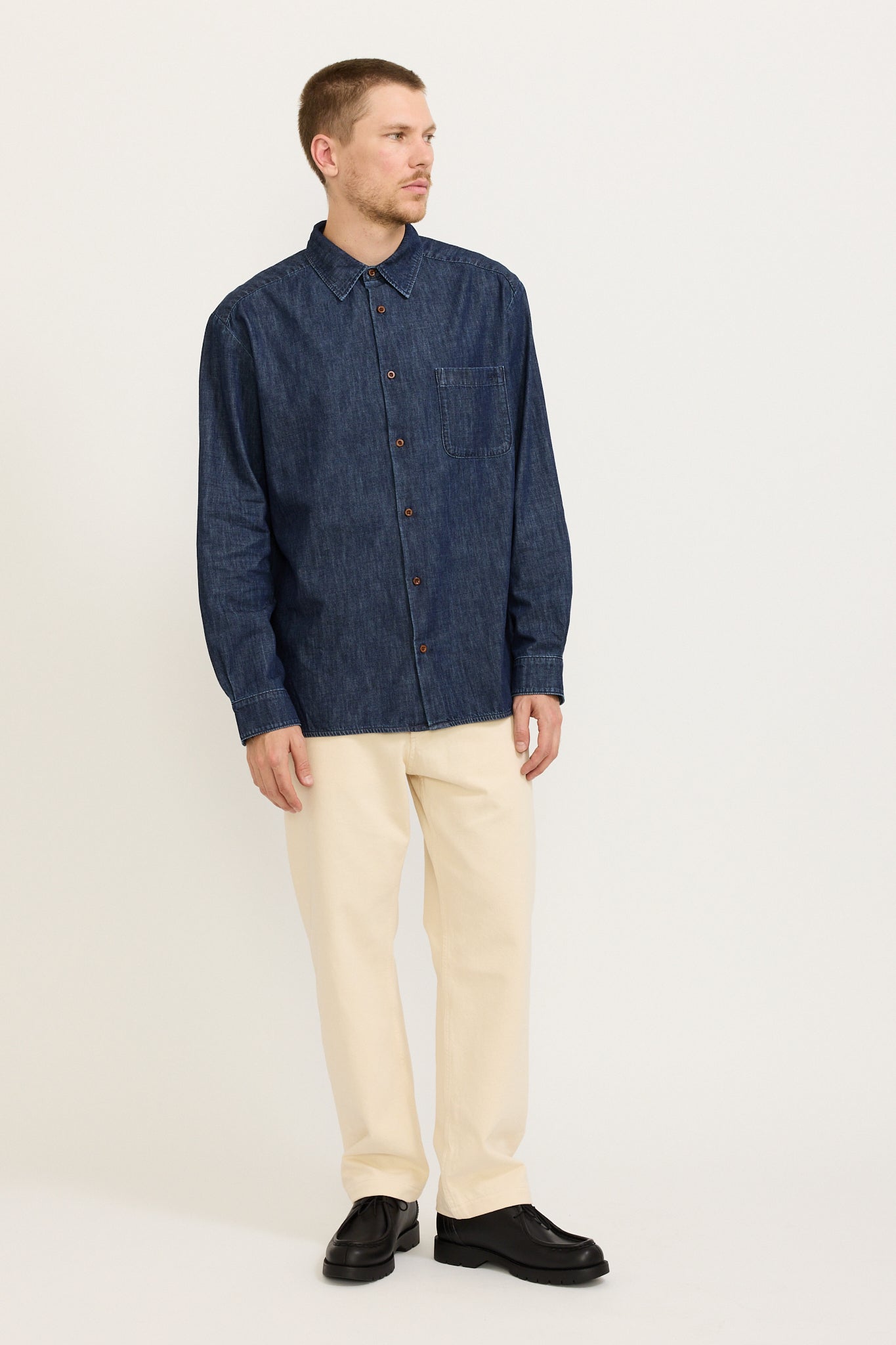 Malo Lago Shirt Washed Indigo