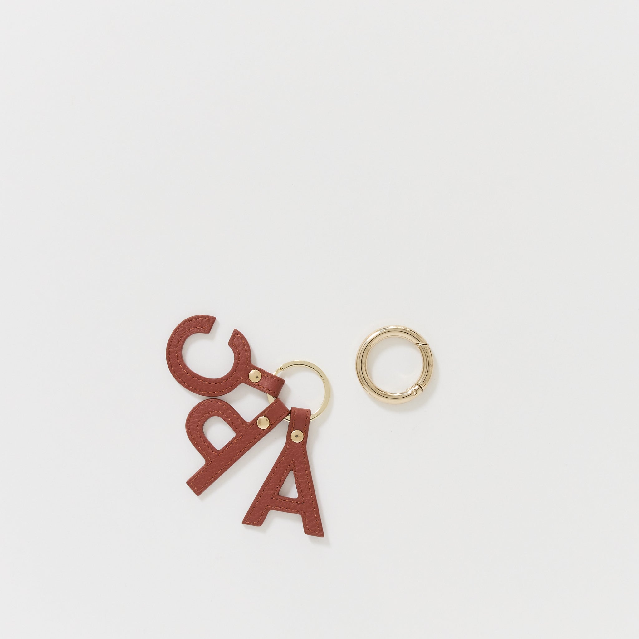 Letters Key Ring Hazelnut