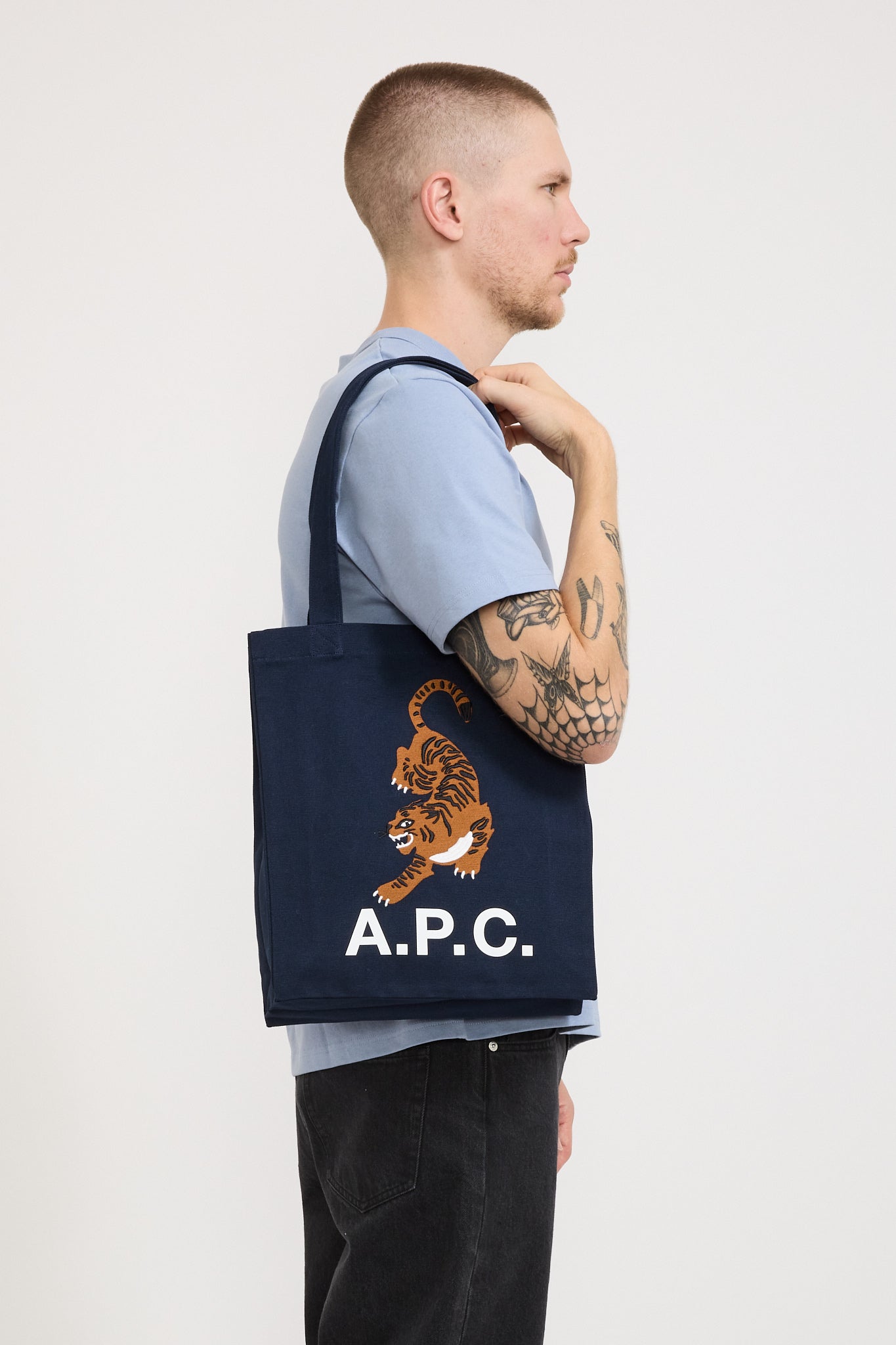 Lou Tote Tiger Dark Navy