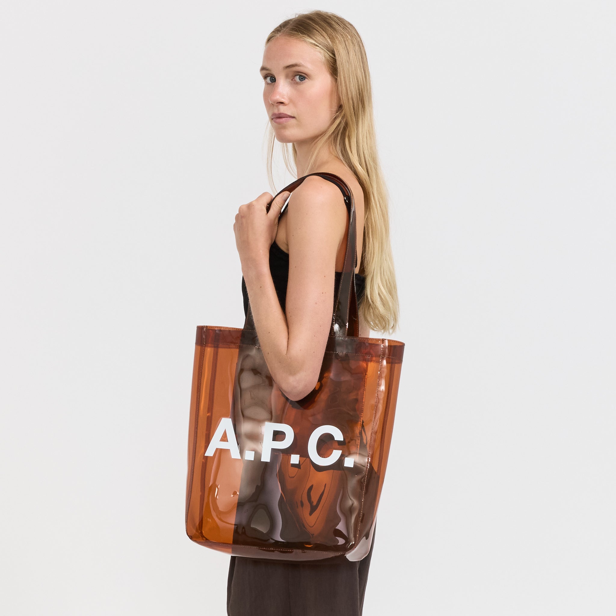 A.P.C. | Lou Tote Transparent Dark Brown | Maplestore