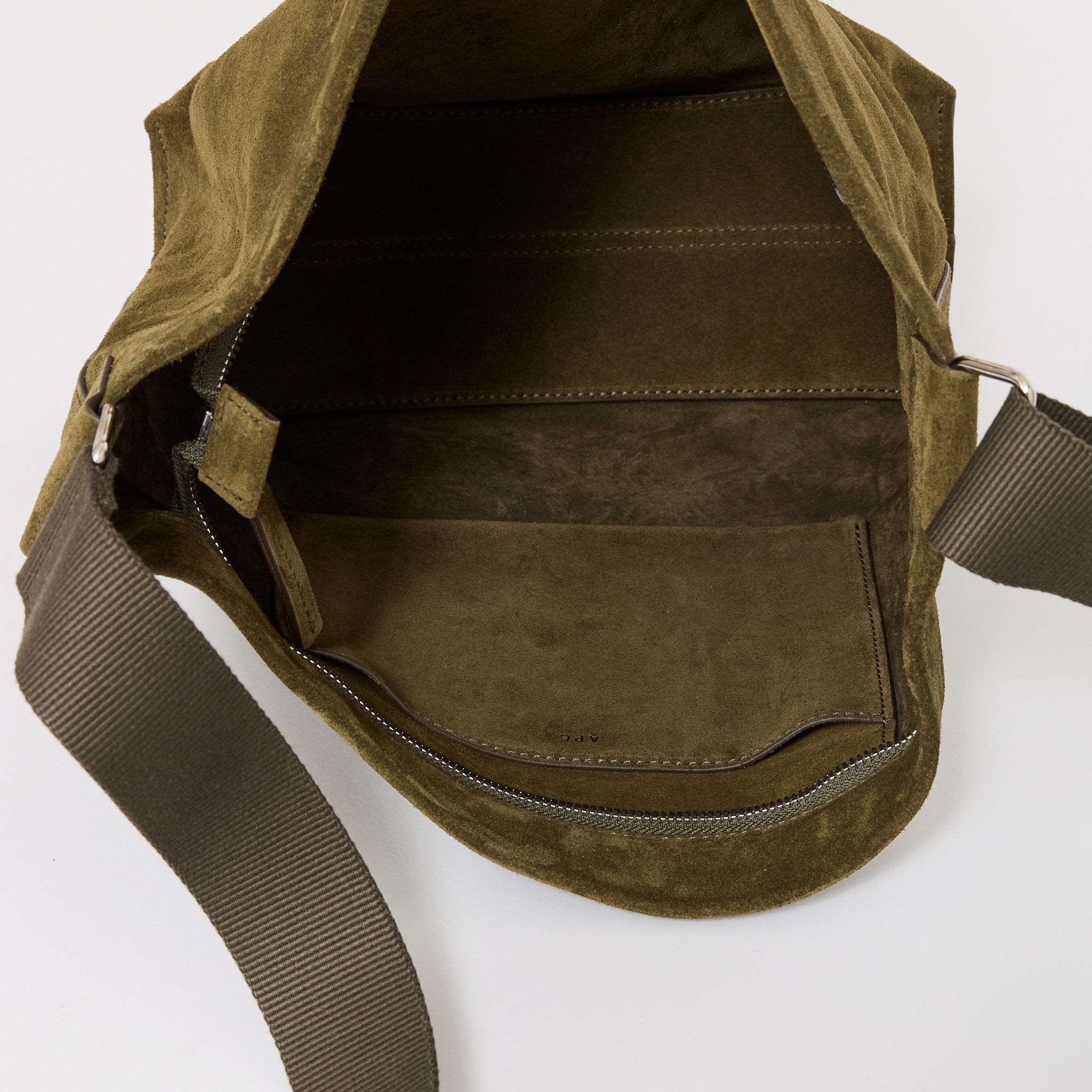 A.P.C. | Maiko Satchel Dark Khaki Suede | Maplestore