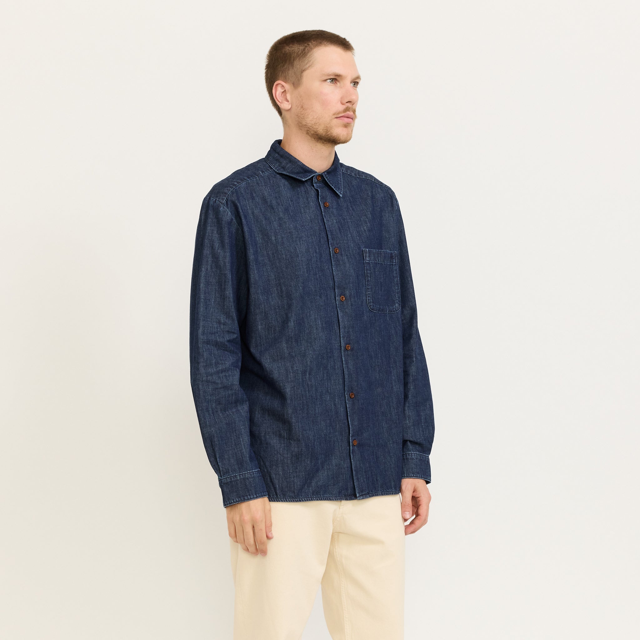 Malo Lago Shirt Washed Indigo