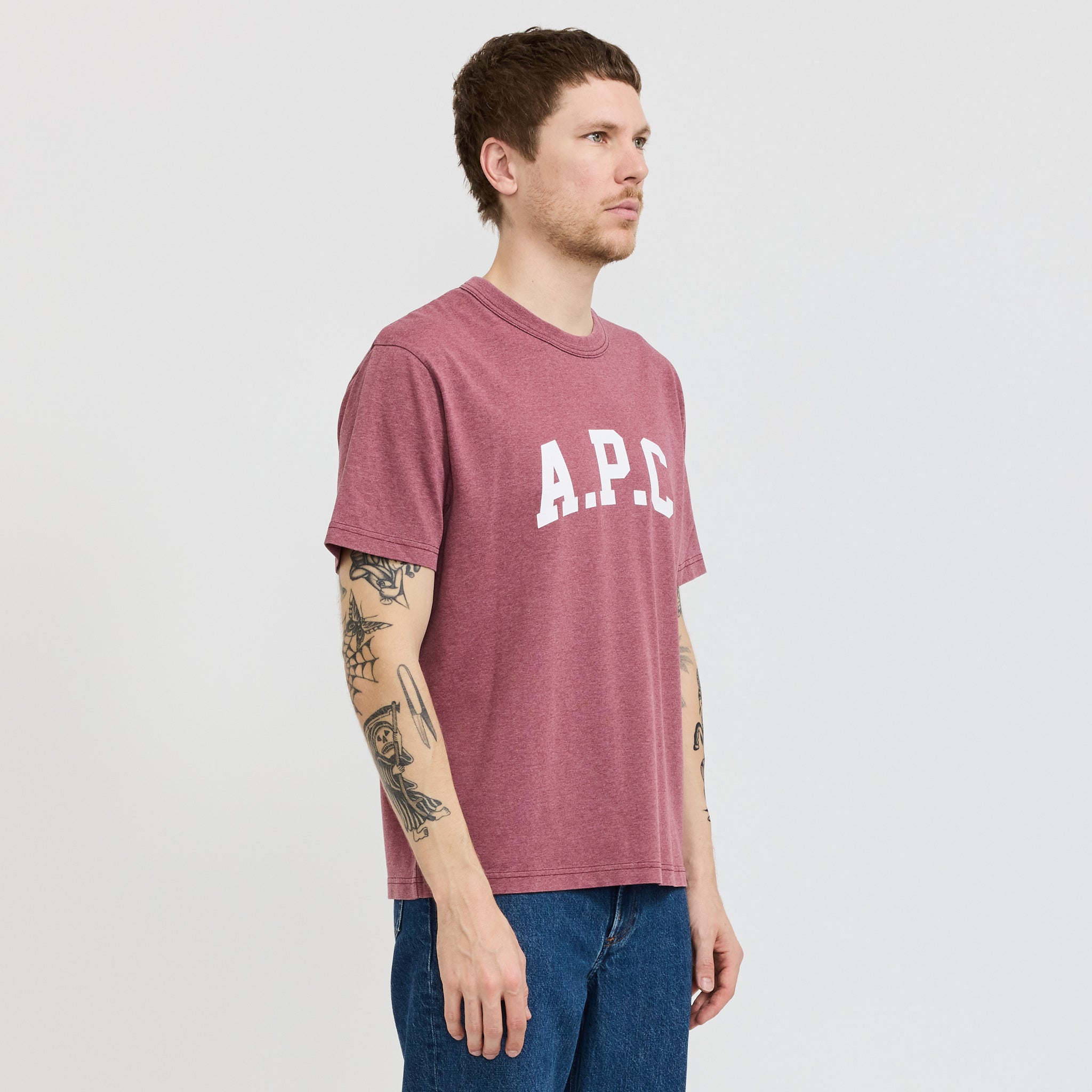 A.P.C. | Marcus T-Shirt Dark Red/White | Maplestore