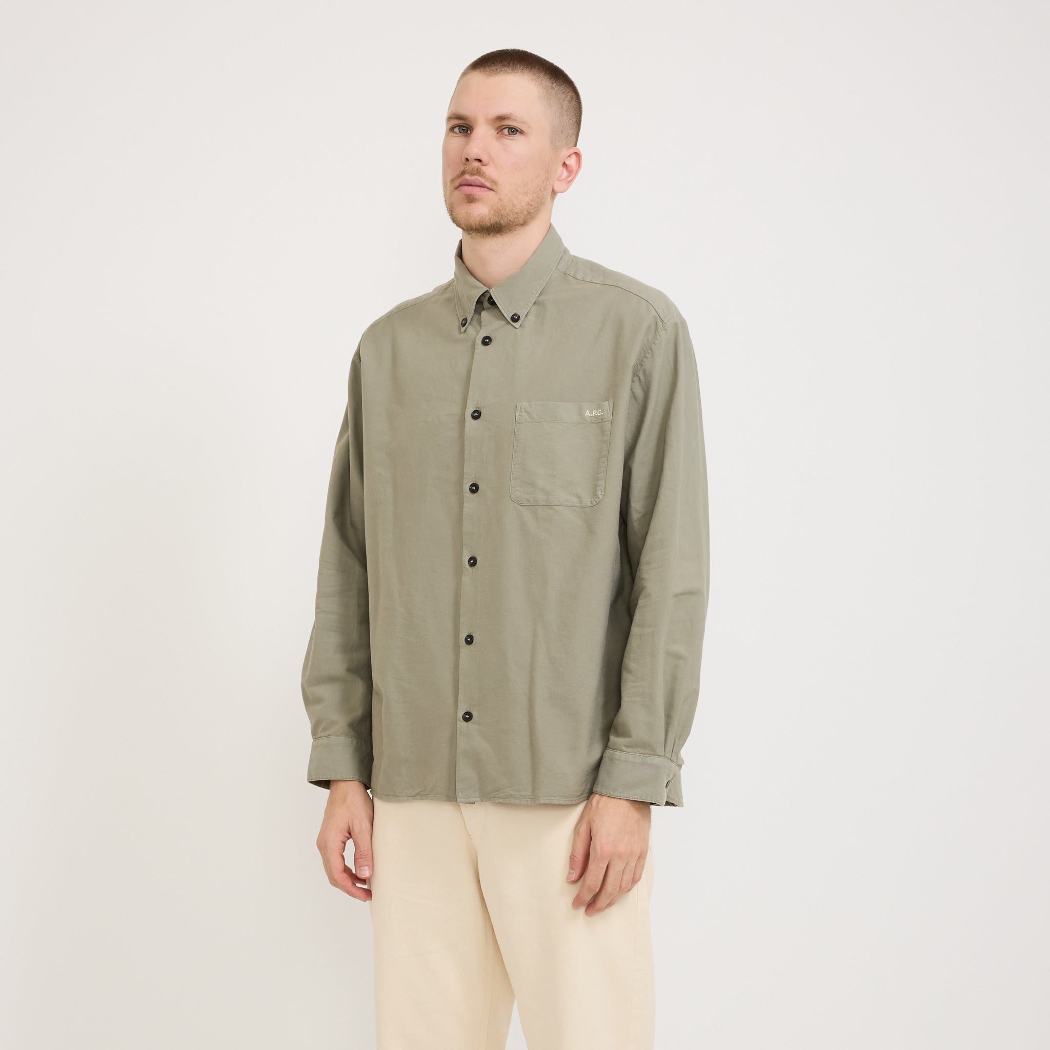 Mateo Logo Shirt Green Grey