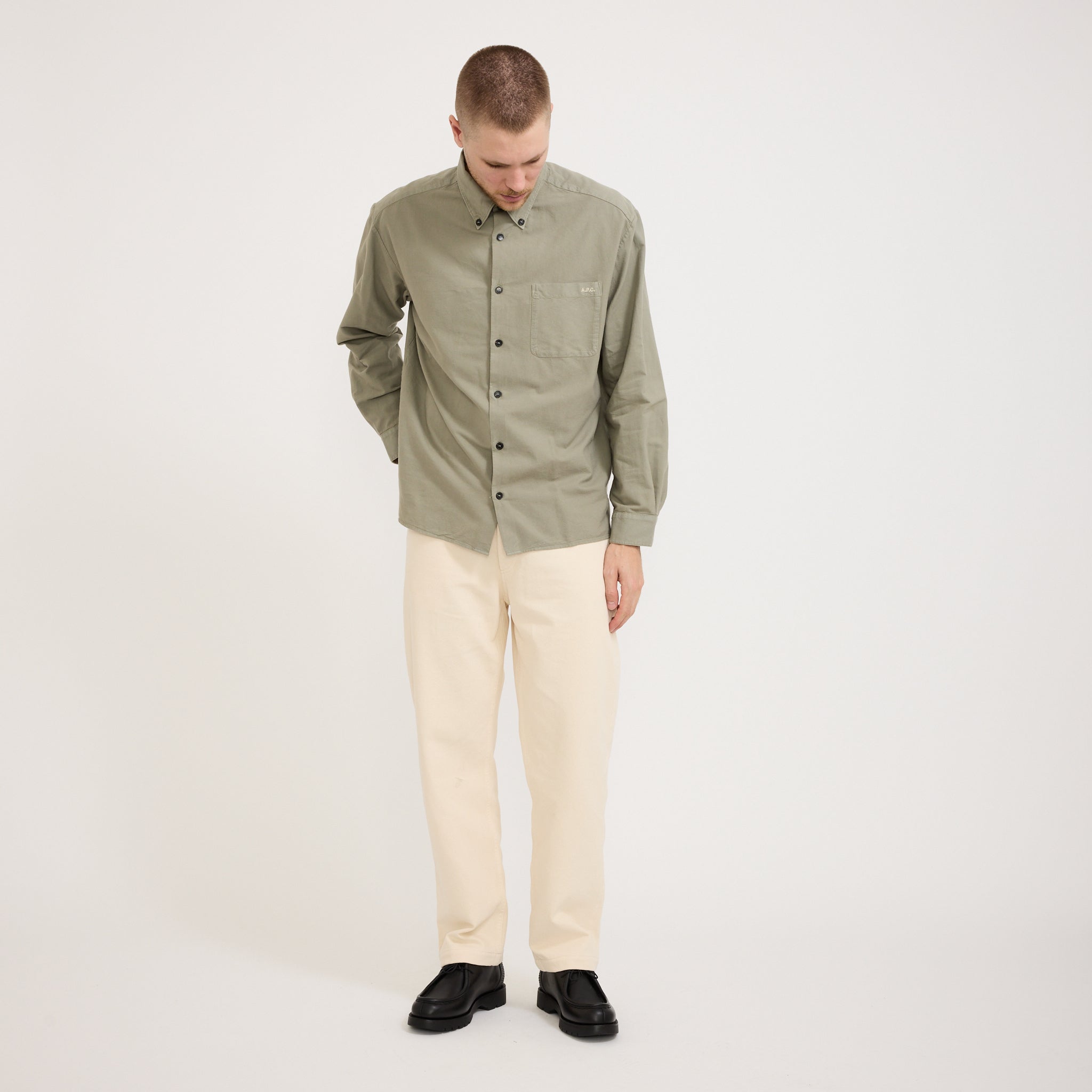 Mateo Logo Shirt Green Grey
