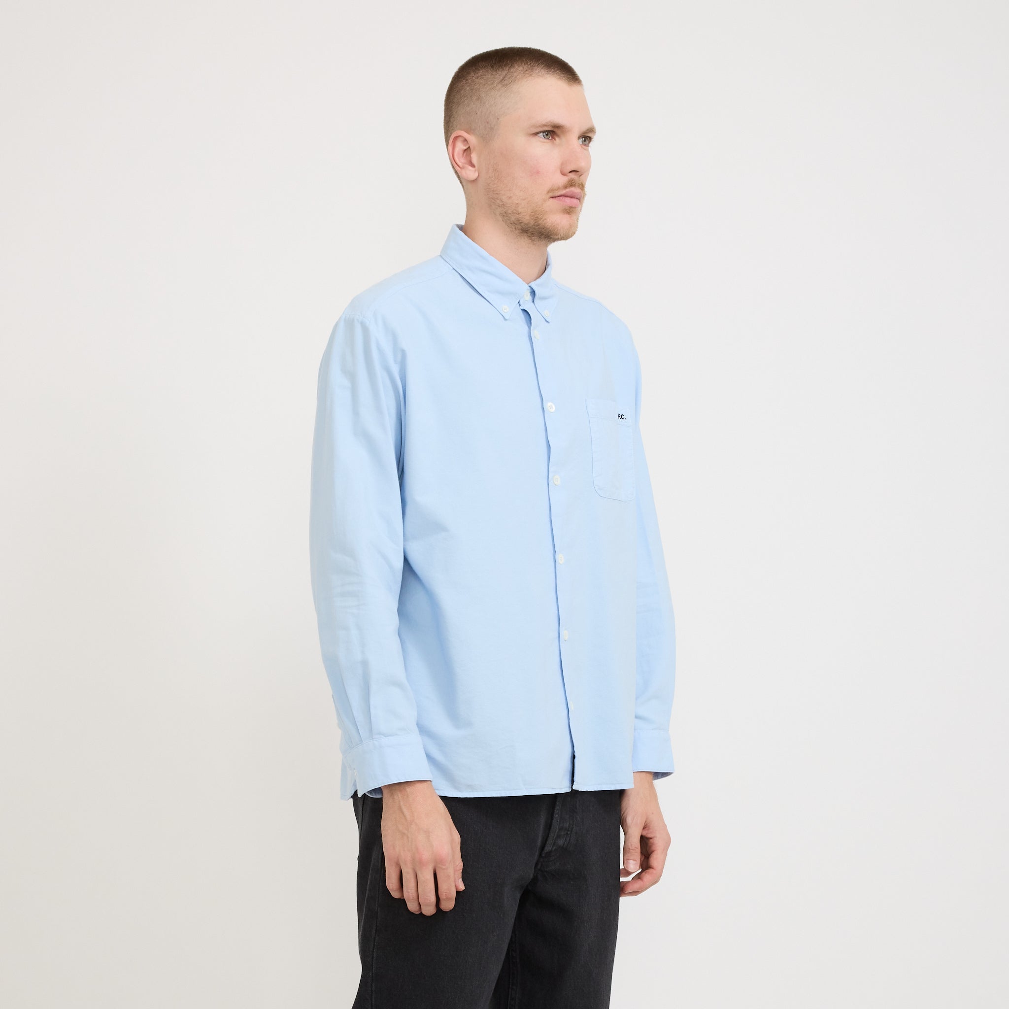A.P.C. | Mateo Logo Shirt Light Blue | Maplestore